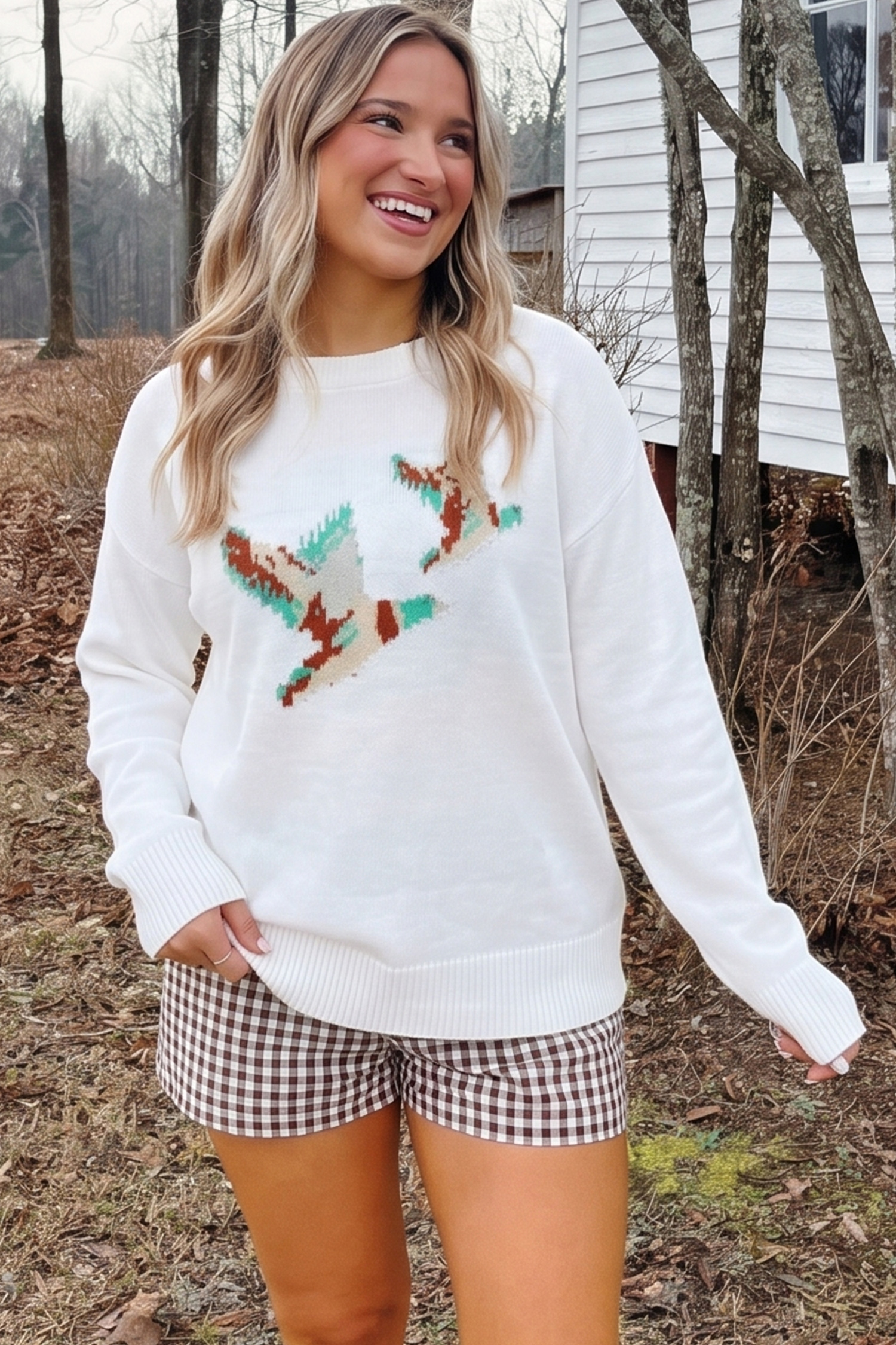 Women's Fall Pullover Sweater, Soft Drop Shoulder Knit - Detail View 6 Women's Fall Pullover Sweater, Soft Drop Shoulder Knit - Detail View 6