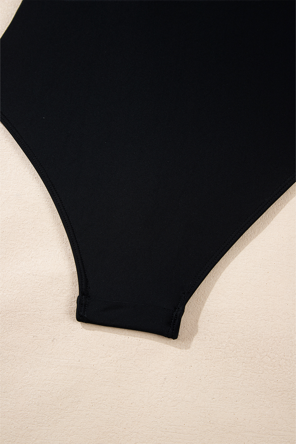 Women's Elegant Black Colorblock Edge Belted One Piece Swimsuit with Padded Support - Detail View 17 Women's Elegant Black Colorblock Edge Belted One Piece Swimsuit with Padded Support - Detail View 17