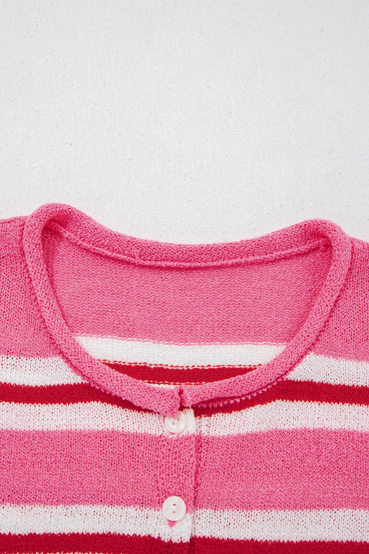Women's Casual Striped Cardigan, Relaxed Fit Round Neck - Detail View 9 Women's Casual Striped Cardigan, Relaxed Fit Round Neck - Detail View 9