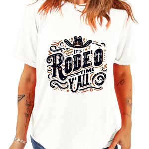Women's White 'It's Rodeo Time Y'all' Western Graphic T-Shirt - Main View