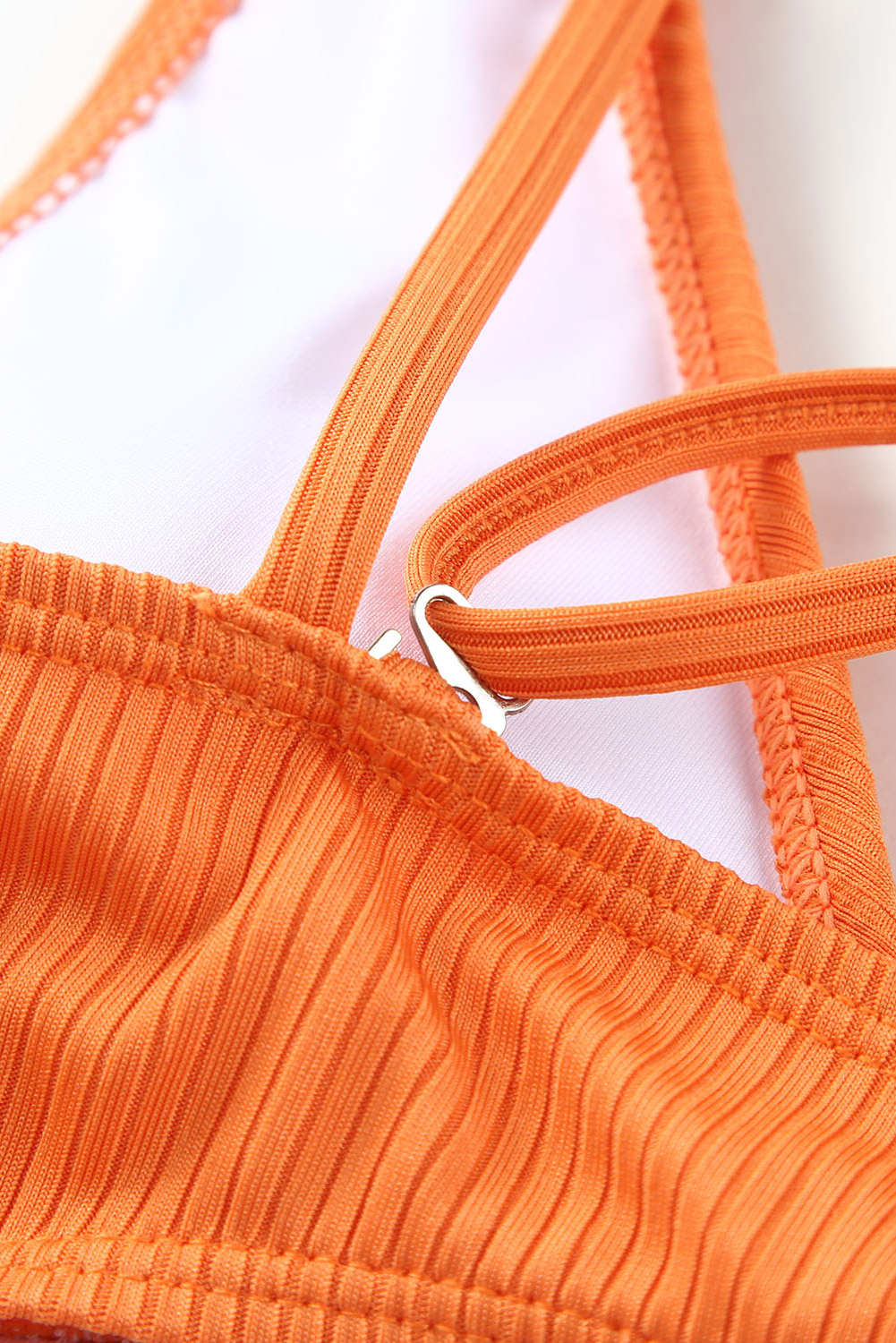 High Elasticity Orange One Piece Swimsuit for Vacation - Vintage Style - Detail View 11 High Elasticity Orange One Piece Swimsuit for Vacation - Vintage Style - Detail View 11
