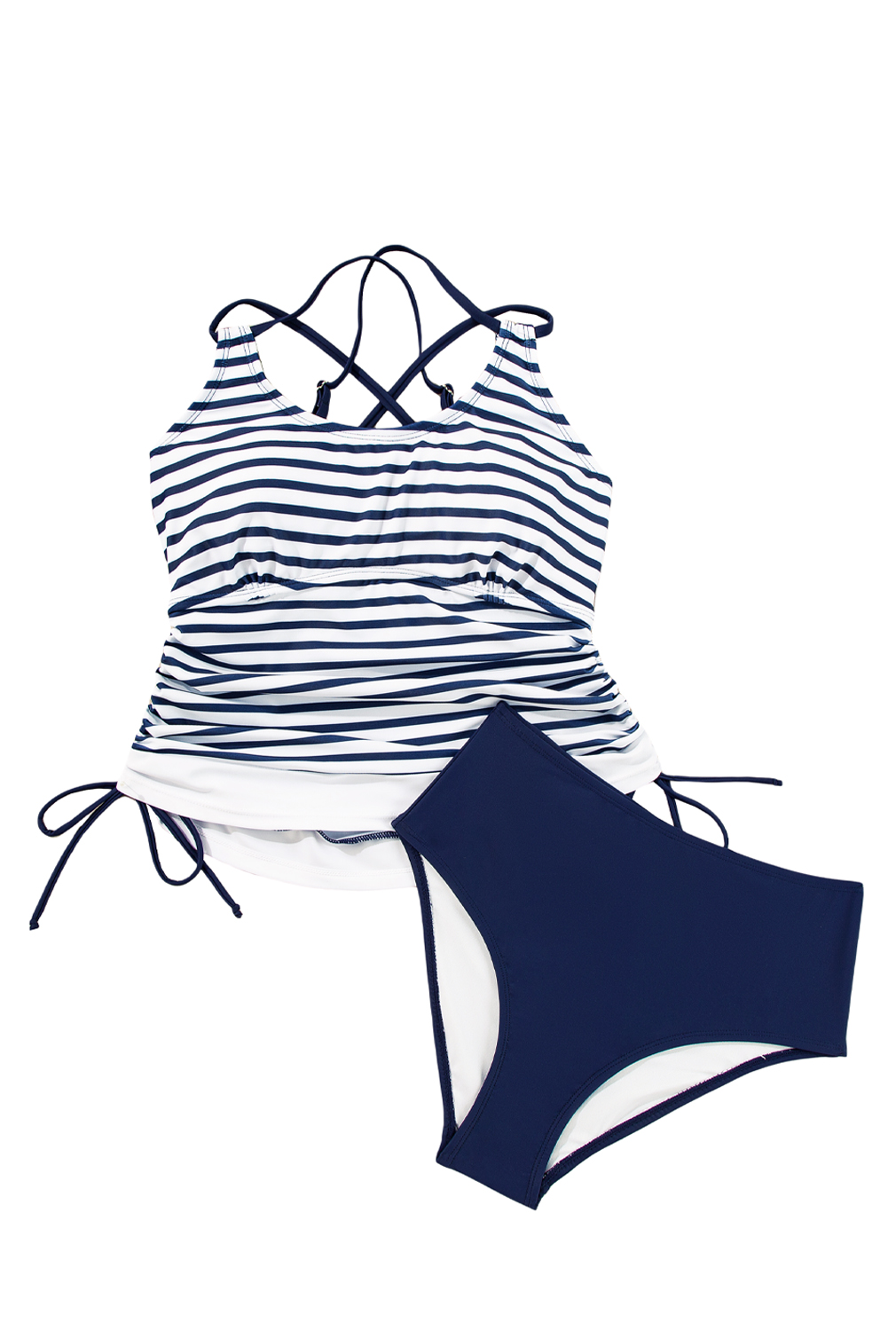 Stylish Color Block Tankini Set: Bodycon Fit with Strappy Back for Beach Vacations - Detail View 35 Stylish Color Block Tankini Set: Bodycon Fit with Strappy Back for Beach Vacations - Detail View 35