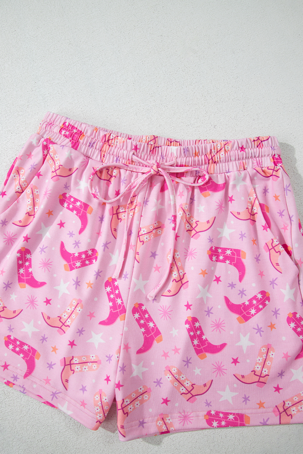 Women's Lounge Set, Pink Western Boots Print, Two Piece Outfit, Summer Loungewear, Relaxed Fit, Breathable Fabric, Casual Home Wear, High Waist Shorts, Sleeveless Top, Vacation Style, Trendy Decor, Comfortable Sleepwear, Western Style - Detail View 20 Women's Lounge Set, Pink Western Boots Print, Two Piece Outfit, Summer Loungewear, Relaxed Fit, Breathable Fabric, Casual Home Wear, High Waist Shorts, Sleeveless Top, Vacation Style, Trendy Decor, Comfortable Sleepwear, Western Style - Detail View 20