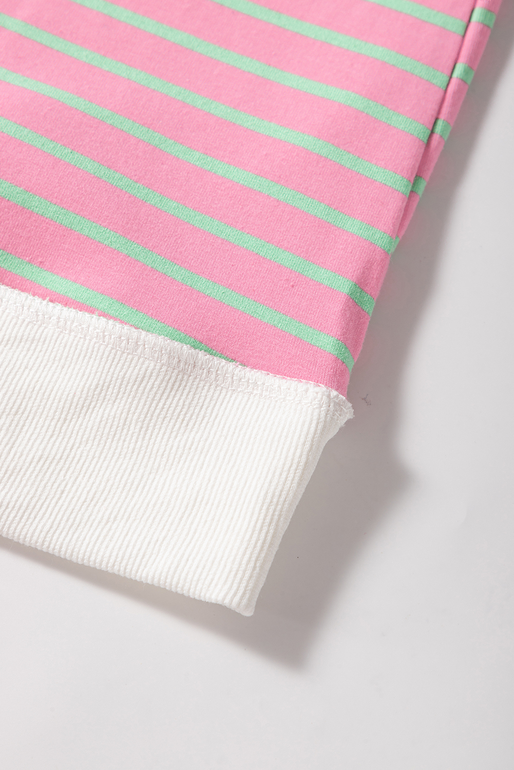 Chic and Comfortable Sachet Pink Striped Tee with Cap Sleeves - Detail View 10 Chic and Comfortable Sachet Pink Striped Tee with Cap Sleeves - Detail View 10