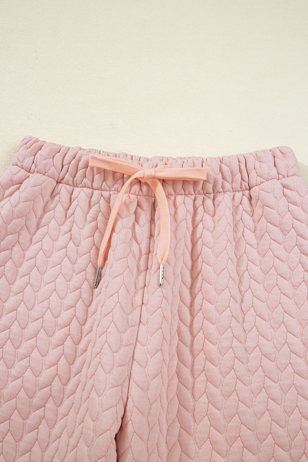 Women's Wide Leg Pant Set, Textured Ruffle Hem Lounge Suit - Detail View 11 Women's Wide Leg Pant Set, Textured Ruffle Hem Lounge Suit - Detail View 11