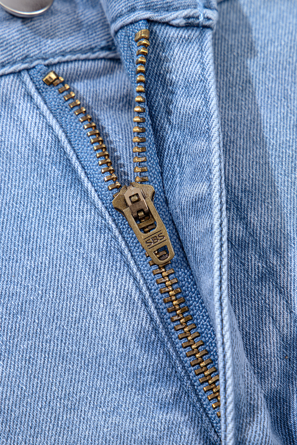 Chic High Waist Dusk Blue Denim Shorts with Pleated Detail - Perfect for Summer - Detail View 6 Chic High Waist Dusk Blue Denim Shorts with Pleated Detail - Perfect for Summer - Detail View 6