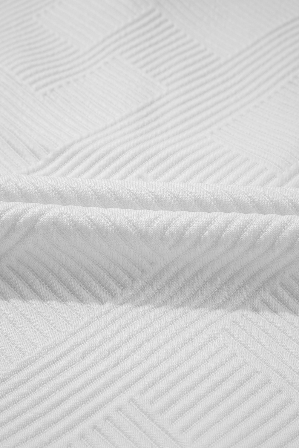 Women's White Textured Half Zip Tank Top and Drawstring Shorts Set - Detail View 17 Women's White Textured Half Zip Tank Top and Drawstring Shorts Set - Detail View 17
