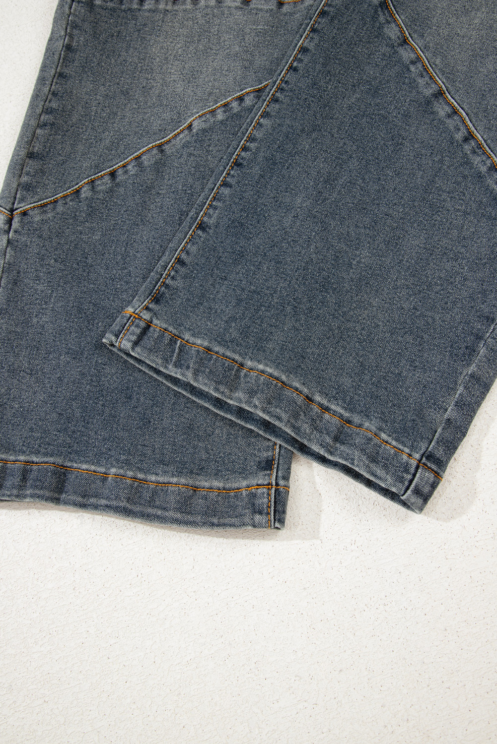 Women's Sail Blue Exposed Stitching Loose Straight High Waist Jeans - Detail View 13 Women's Sail Blue Exposed Stitching Loose Straight High Waist Jeans - Detail View 13