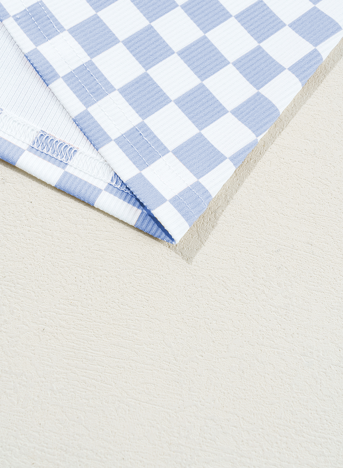 Women's Sky Blue Geometric Pattern Ribbed T-Shirt – Ideal for Daily Wear and Relaxed Outings - Detail View 8 Women's Sky Blue Geometric Pattern Ribbed T-Shirt – Ideal for Daily Wear and Relaxed Outings - Detail View 8