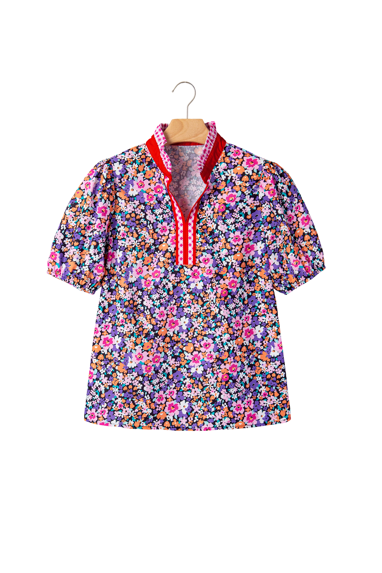 Chic Purple Floral Blouse for Women – Stylish Gift Top - Detail View 3 Chic Purple Floral Blouse for Women – Stylish Gift Top - Detail View 3