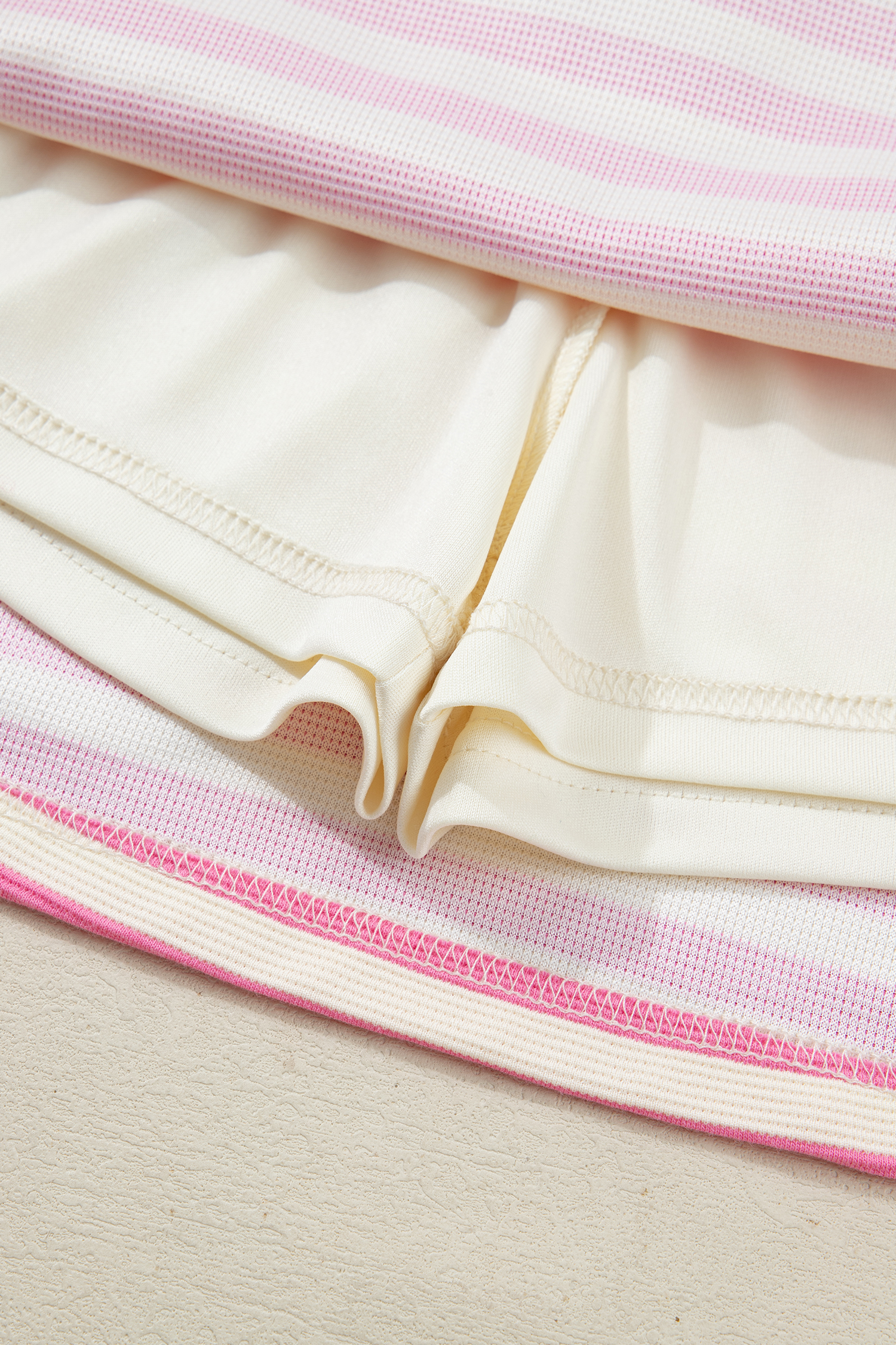 Stylish Women's 2-Piece Skort Set – Striped Sleeveless Zip Collar Top & Shift Skirt for Daily Summer Wear - Detail View 15 Stylish Women's 2-Piece Skort Set – Striped Sleeveless Zip Collar Top & Shift Skirt for Daily Summer Wear - Detail View 15