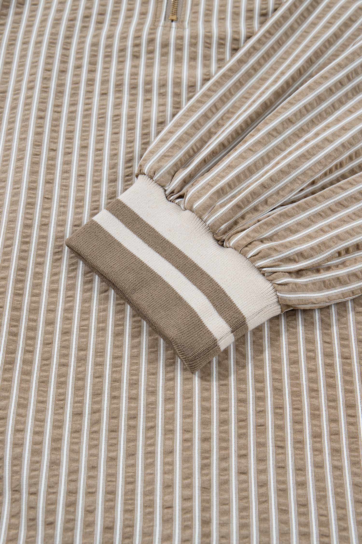 Trendy Khaki Striped Plus Size Mini Dress – Elevate Your Spring Wardrobe with Ease - Detail View 9 Trendy Khaki Striped Plus Size Mini Dress – Elevate Your Spring Wardrobe with Ease - Detail View 9