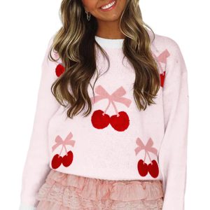 Women's White Drop Shoulder Sweater – Casual Daily Wear Round Neck Long Sleeve - Main View