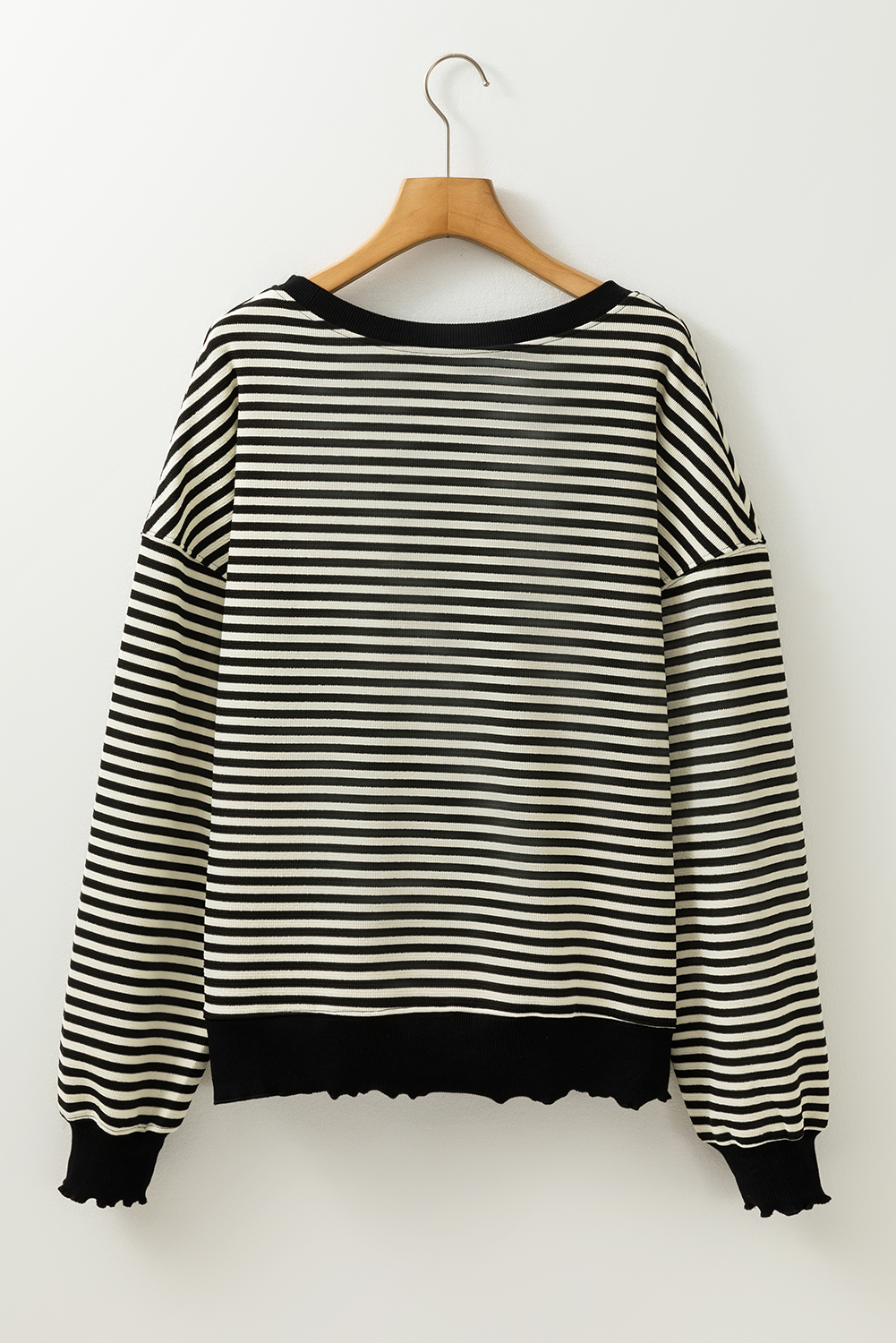 Women's Black Stripe Sequined Nutcracker Doll Long Sleeve Graphic Top - Detail View 9 Women's Black Stripe Sequined Nutcracker Doll Long Sleeve Graphic Top - Detail View 9