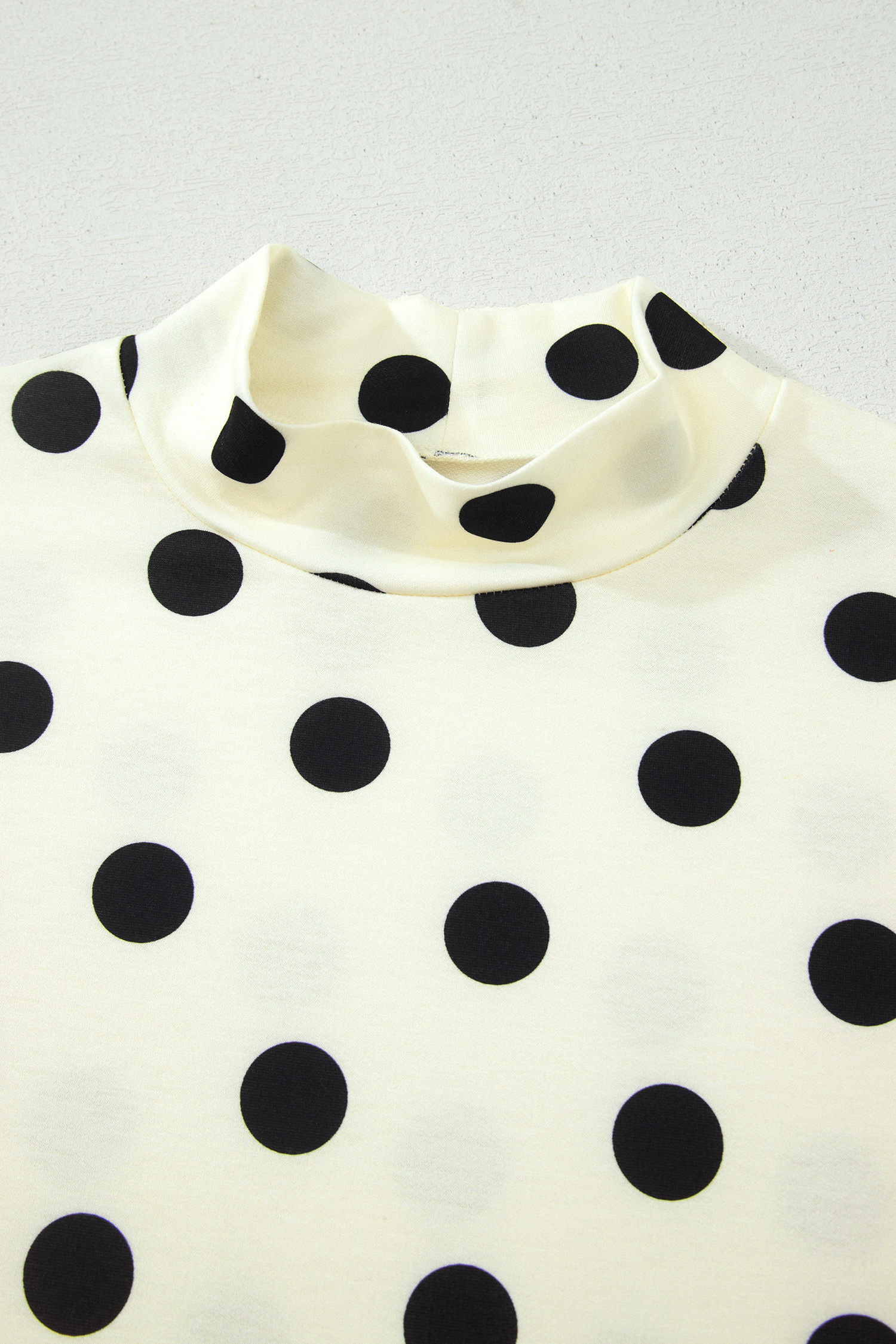 Chic Women's Polka Dot Print Top – Fashionable Mock Neck Gift - Detail View 6 Chic Women's Polka Dot Print Top – Fashionable Mock Neck Gift - Detail View 6