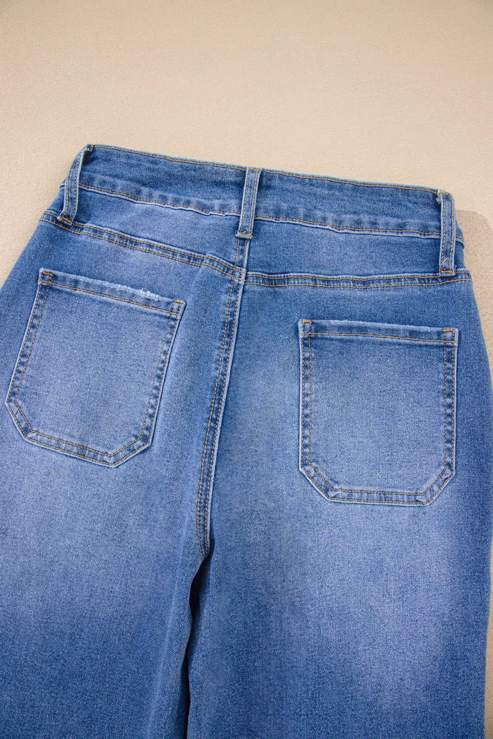 Women's Jeans, Sky Blue, Cropped, High Rise, Wide Leg, Casual Style, Daily Wear, Spring Fashion, Comfortable Fit, Solid Color, Pocket Details, Versatile Outfit - Detail View 8 Women's Jeans, Sky Blue, Cropped, High Rise, Wide Leg, Casual Style, Daily Wear, Spring Fashion, Comfortable Fit, Solid Color, Pocket Details, Versatile Outfit - Detail View 8