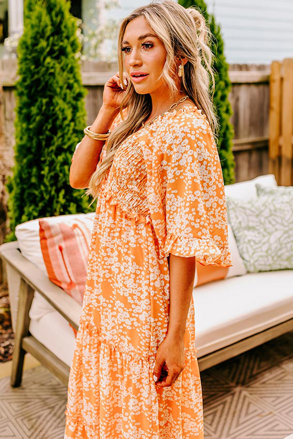 Charming High Waist Long Dress - Perfect for Vacation and Daily Wear - Detail View 7 Charming High Waist Long Dress - Perfect for Vacation and Daily Wear - Detail View 7