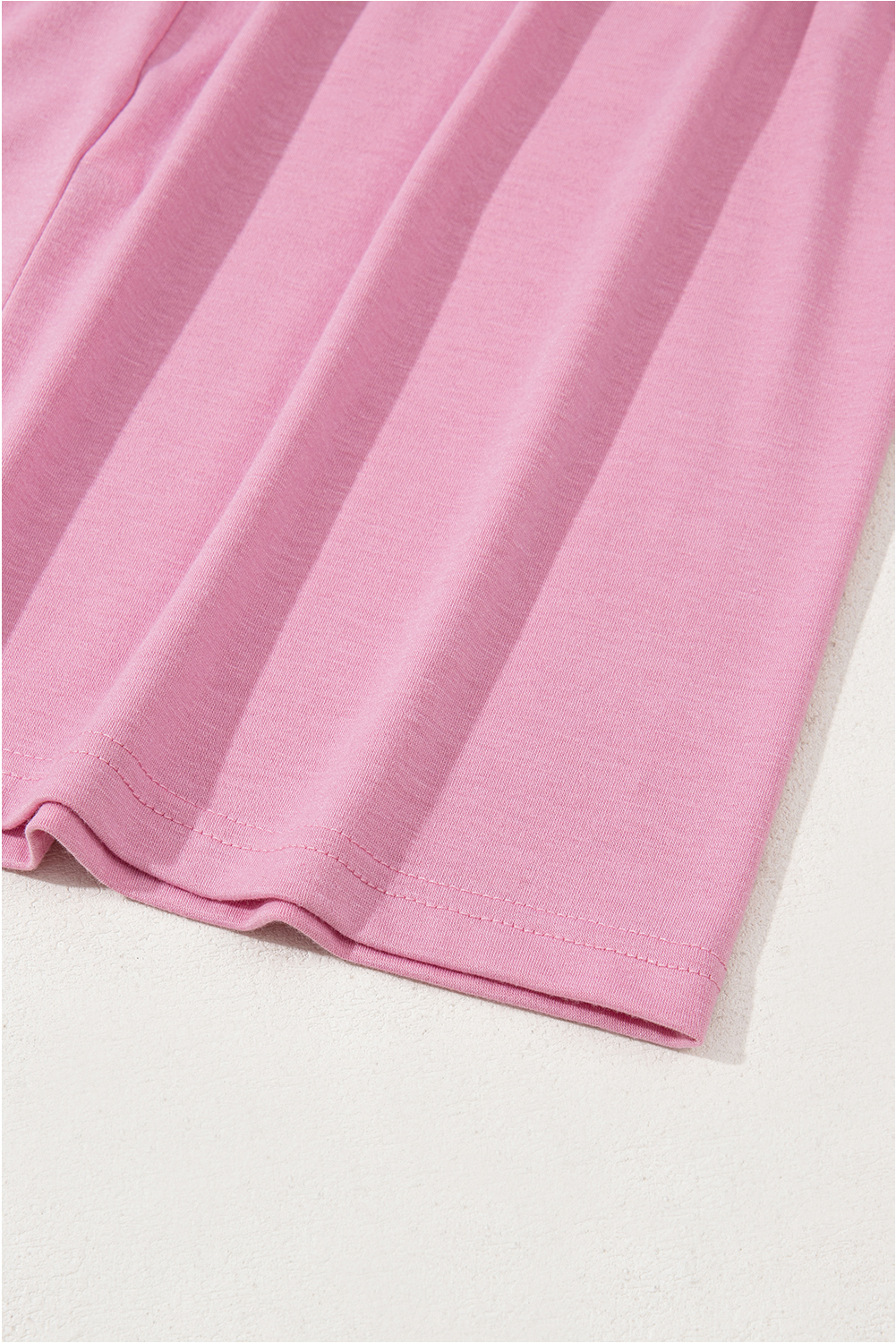 Chic and Casual Pink T-Shirt Style Maxi Dress with Side Pockets - Detail View 14 Chic and Casual Pink T-Shirt Style Maxi Dress with Side Pockets - Detail View 14