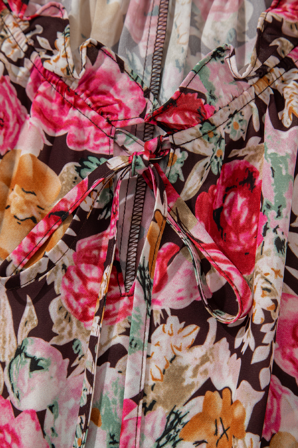 Trendy Floral Print Shift Top - Relaxed Fit Crew Neck Blouse for Summer - Detail View 19 Trendy Floral Print Shift Top - Relaxed Fit Crew Neck Blouse for Summer - Detail View 19
