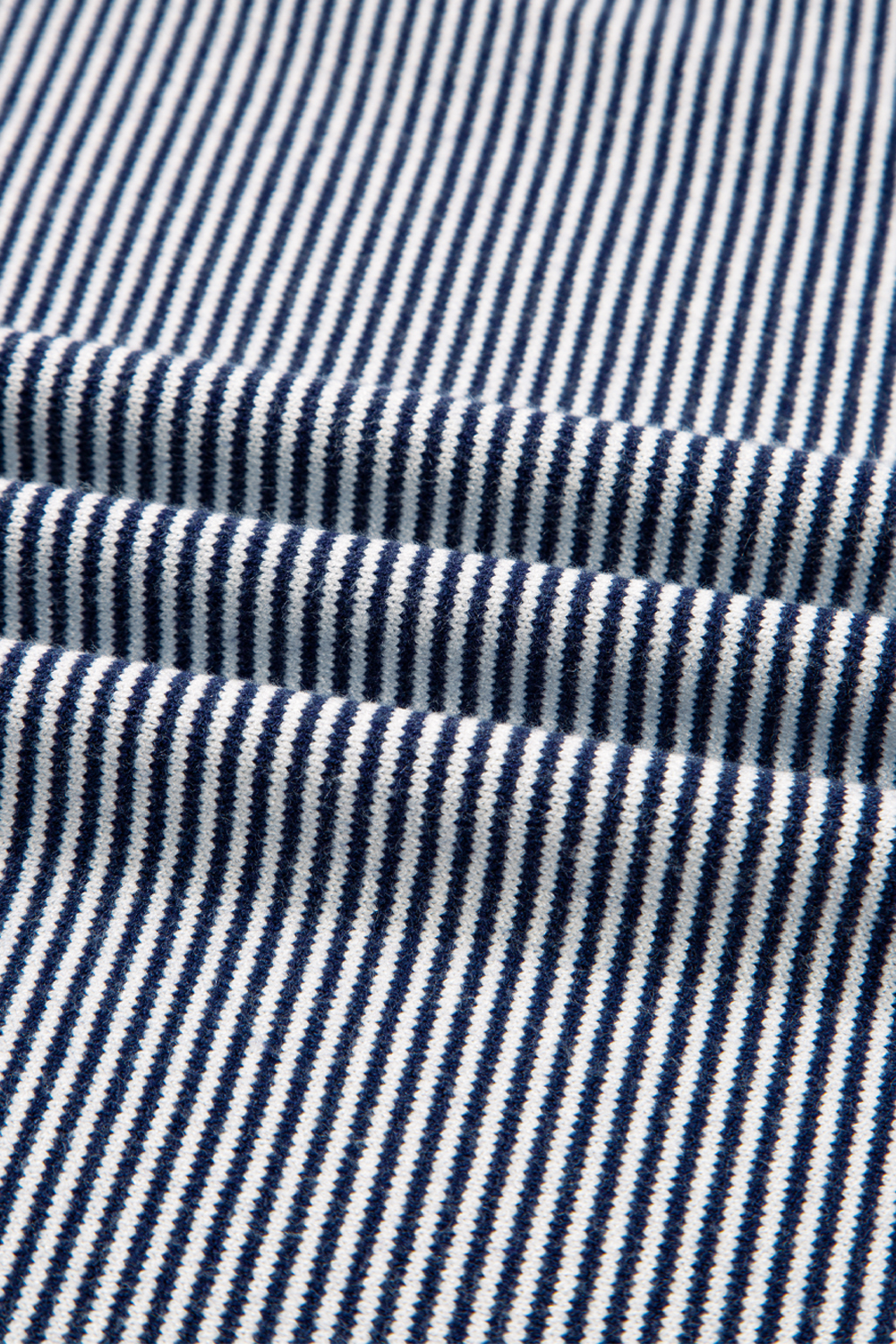 Women's Oversized Blue Stripe Color Block Dolman Tunic Sweater - Detail View 9 Women's Oversized Blue Stripe Color Block Dolman Tunic Sweater - Detail View 9