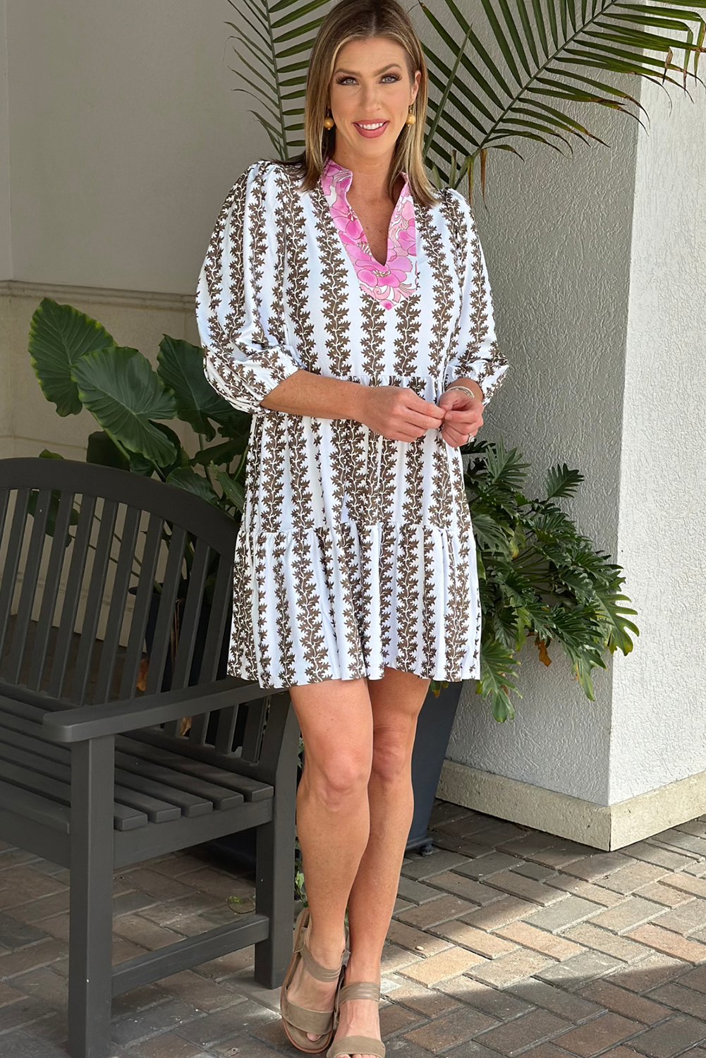 Lightweight and Breezy Black Mini Dress with Contrast Floral Design for Casual & Special Occasions - Detail View 7 Lightweight and Breezy Black Mini Dress with Contrast Floral Design for Casual & Special Occasions - Detail View 7