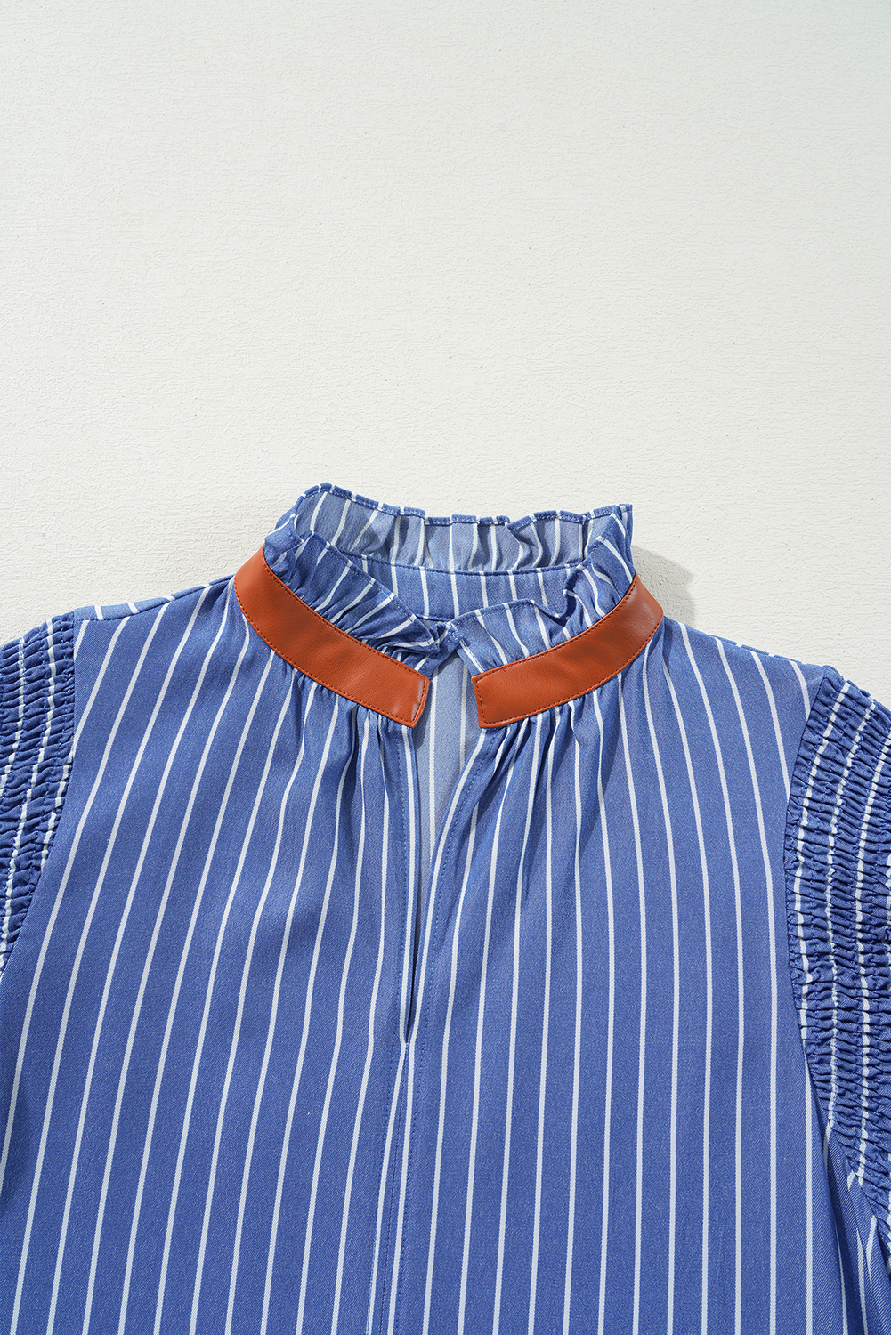 Flirty and Fun Casual Shift Dress - Sky Blue Stripe with Concealed Pockets - Detail View 11 Flirty and Fun Casual Shift Dress - Sky Blue Stripe with Concealed Pockets - Detail View 11