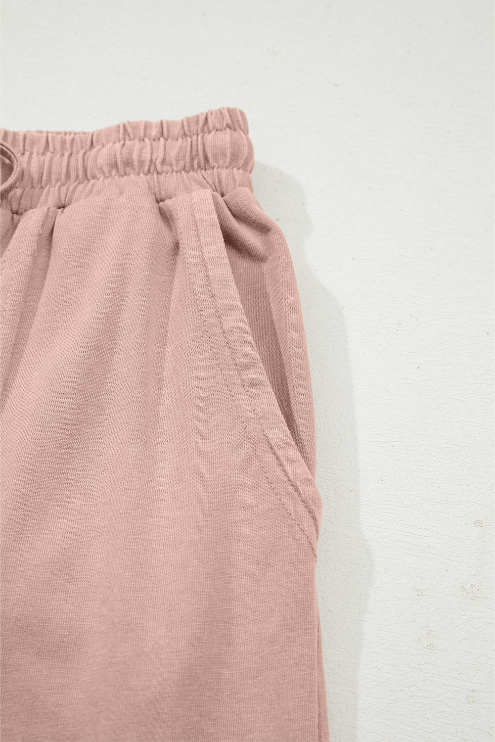 Women's Buckskin Floral Patch Cropped Wide Leg Pants – Casual High Waist Terry Knit for Daily Wear - Detail View 10 Women's Buckskin Floral Patch Cropped Wide Leg Pants – Casual High Waist Terry Knit for Daily Wear - Detail View 10