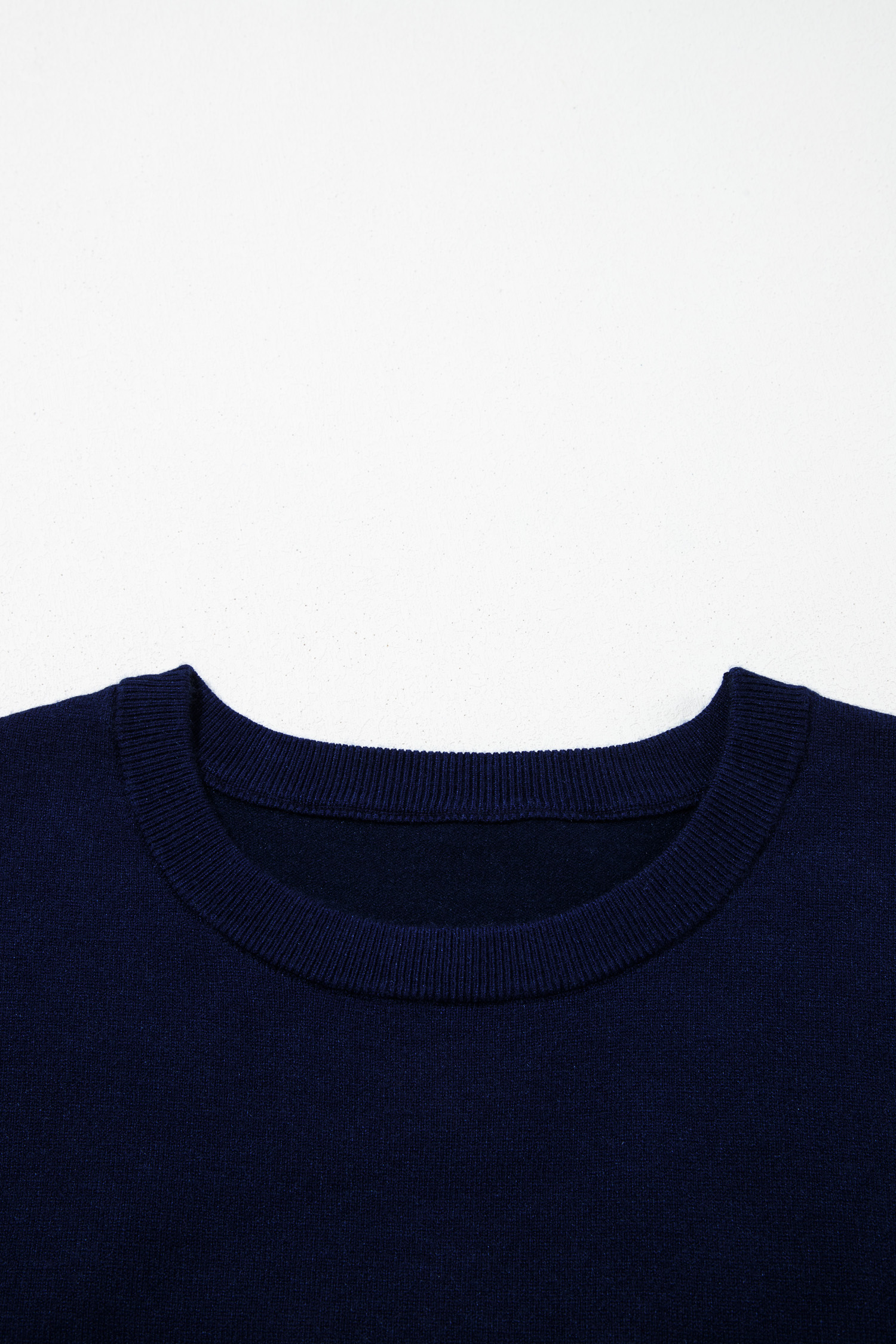 Women's Striped Layered Sweater, Navy Blue Casual Pullover - Detail View 10 Women's Striped Layered Sweater, Navy Blue Casual Pullover - Detail View 10