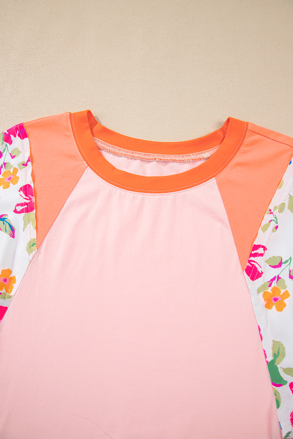 Comfortable and Stylish Orange Plus Size Top - Floral Design with Loose Fit - Detail View 11 Comfortable and Stylish Orange Plus Size Top - Floral Design with Loose Fit - Detail View 11
