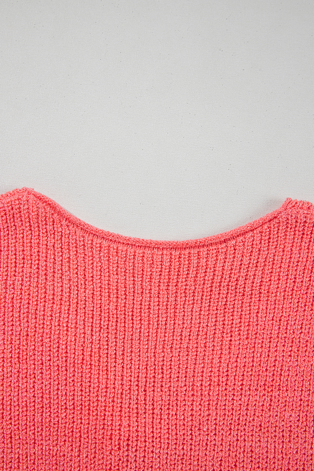 Tomato Red Knit Sweater Vest, Women's Casual Sleeveless Layer - Detail View 9 Tomato Red Knit Sweater Vest, Women's Casual Sleeveless Layer - Detail View 9