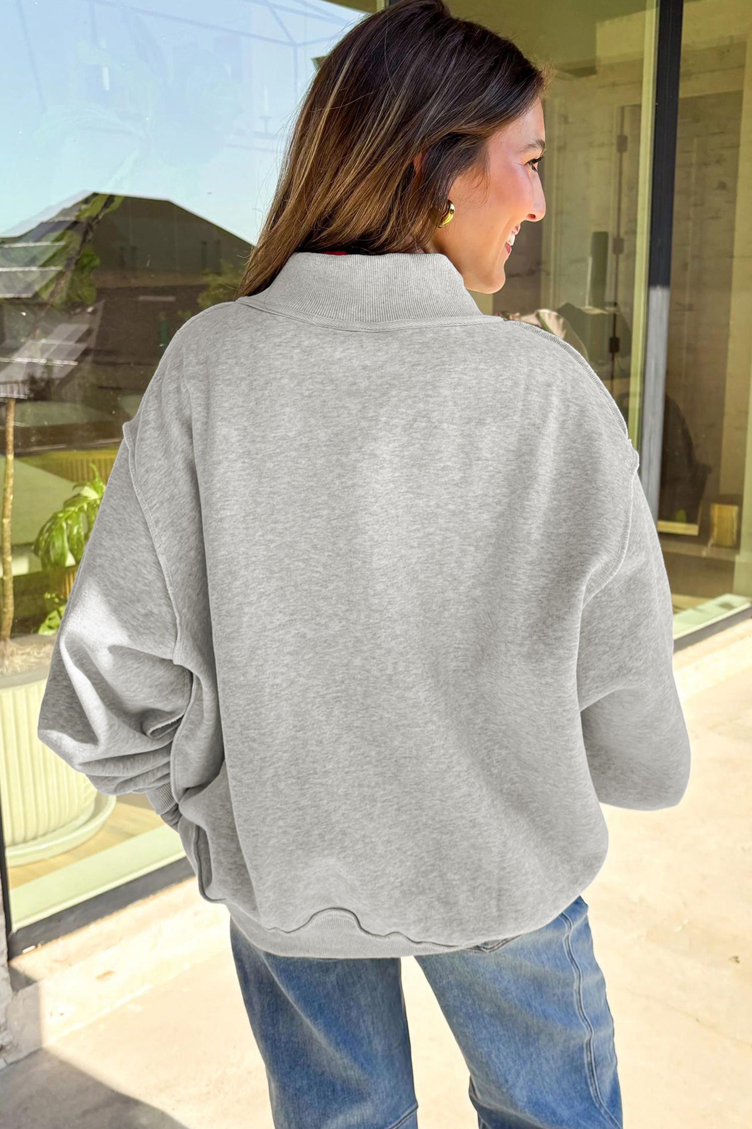 Faith Print Autumn Sweatshirt, Comfortable Daily Casual Top - Detail View 6 Faith Print Autumn Sweatshirt, Comfortable Daily Casual Top - Detail View 6