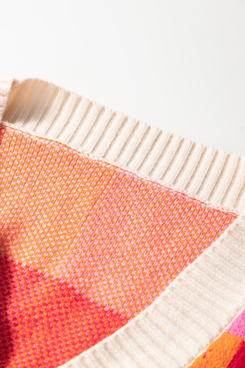 Women's Plaid Cardigan, Open Front Long Sleeve Knit Sweater - Detail View 7 Women's Plaid Cardigan, Open Front Long Sleeve Knit Sweater - Detail View 7