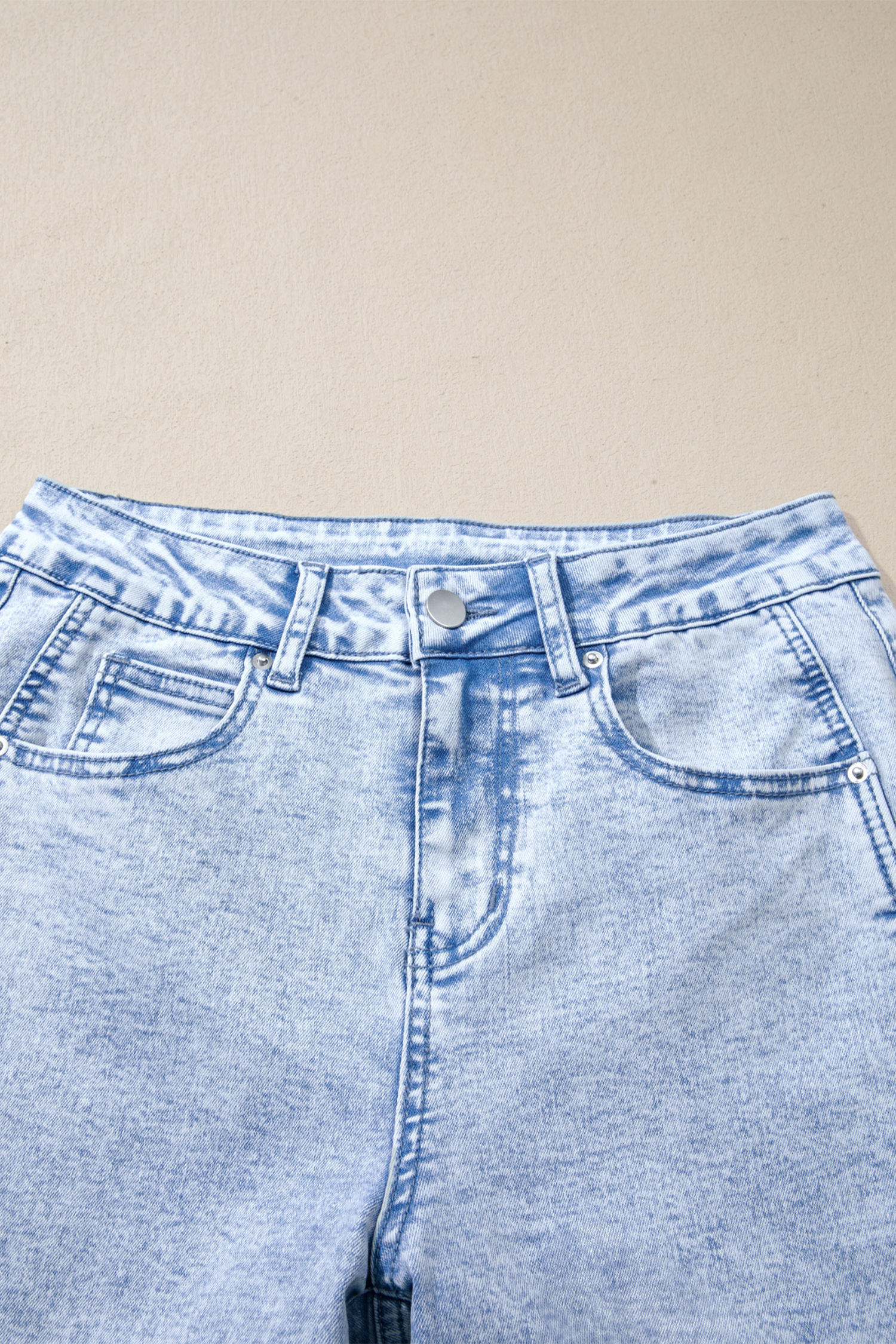 High Waisted Barrel Leg Jeans, Light Blue Denim for Women - Detail View 11 High Waisted Barrel Leg Jeans, Light Blue Denim for Women - Detail View 11