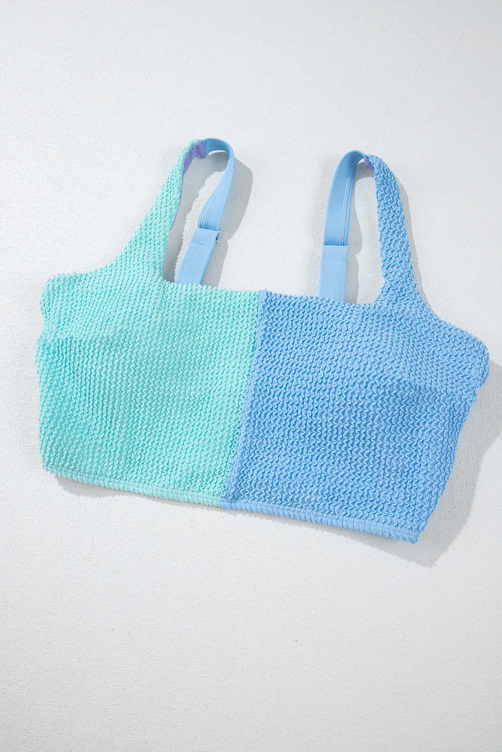 Women's Sky Blue Colorblock Square Neck Bikini for Summer Beach Days - Detail View 31 Women's Sky Blue Colorblock Square Neck Bikini for Summer Beach Days - Detail View 31