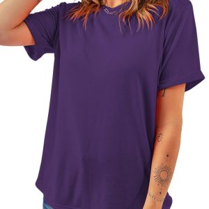 Women's Tillandsia Purple Crew Neck T-Shirt – Soft Blend Short Sleeve Tee for Casual Daily Wear - Main View