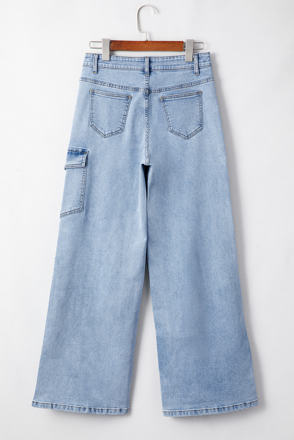Women's Jeans, Beau Blue, Cargo Jeans, Bowknot Decor, Wide Leg, Medium Wash, Casual Style, Daily Wear, Comfortable Fit, Solid Color, Denim Fabric, Versatile, All Ages, Best Sellers - Detail View 4 Women's Jeans, Beau Blue, Cargo Jeans, Bowknot Decor, Wide Leg, Medium Wash, Casual Style, Daily Wear, Comfortable Fit, Solid Color, Denim Fabric, Versatile, All Ages, Best Sellers - Detail View 4