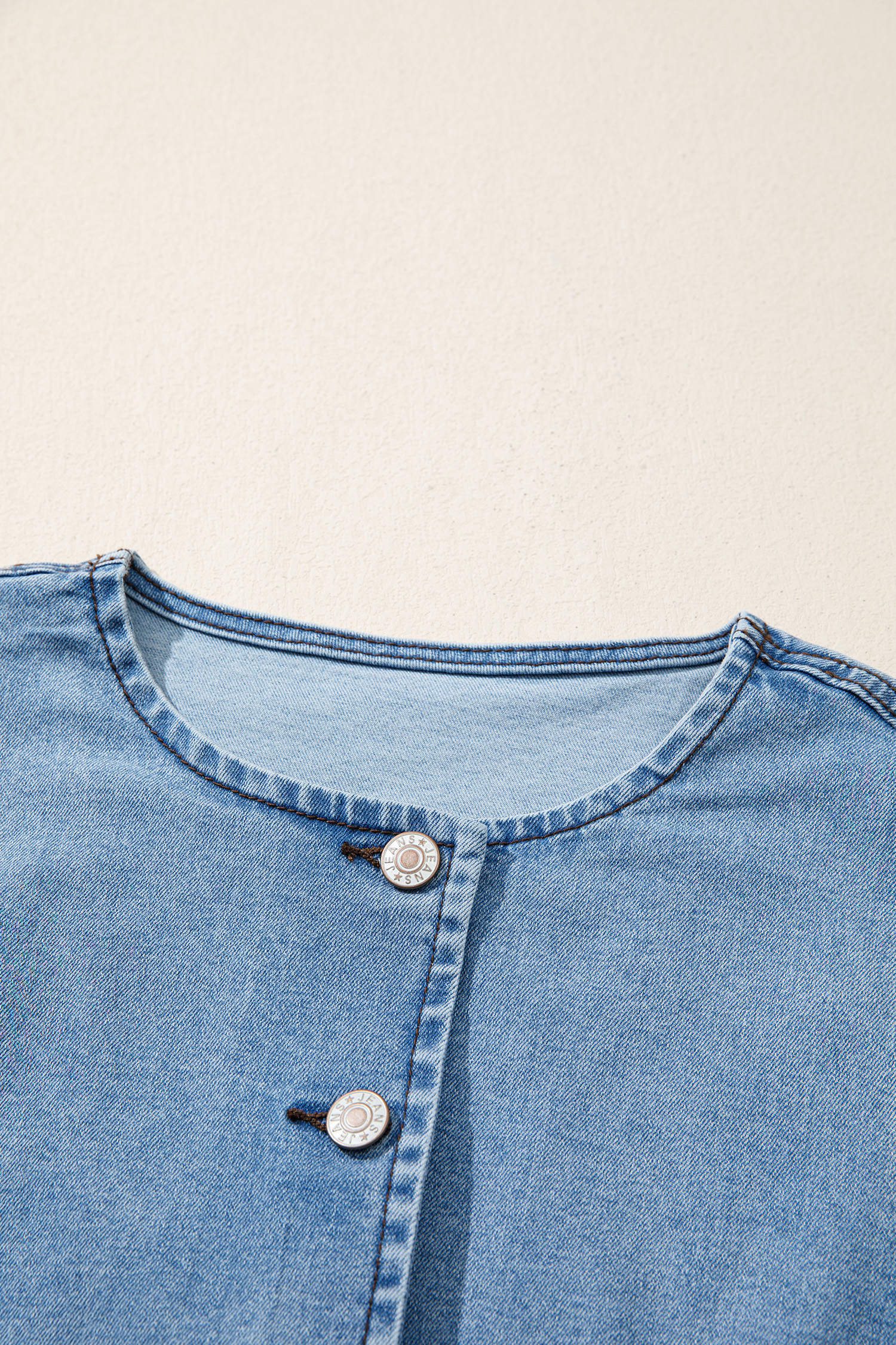 Stylish Denim Vest – Button Front Slit Waistcoat for Women, Versatile Four Season Layering - Detail View 12 Stylish Denim Vest – Button Front Slit Waistcoat for Women, Versatile Four Season Layering - Detail View 12