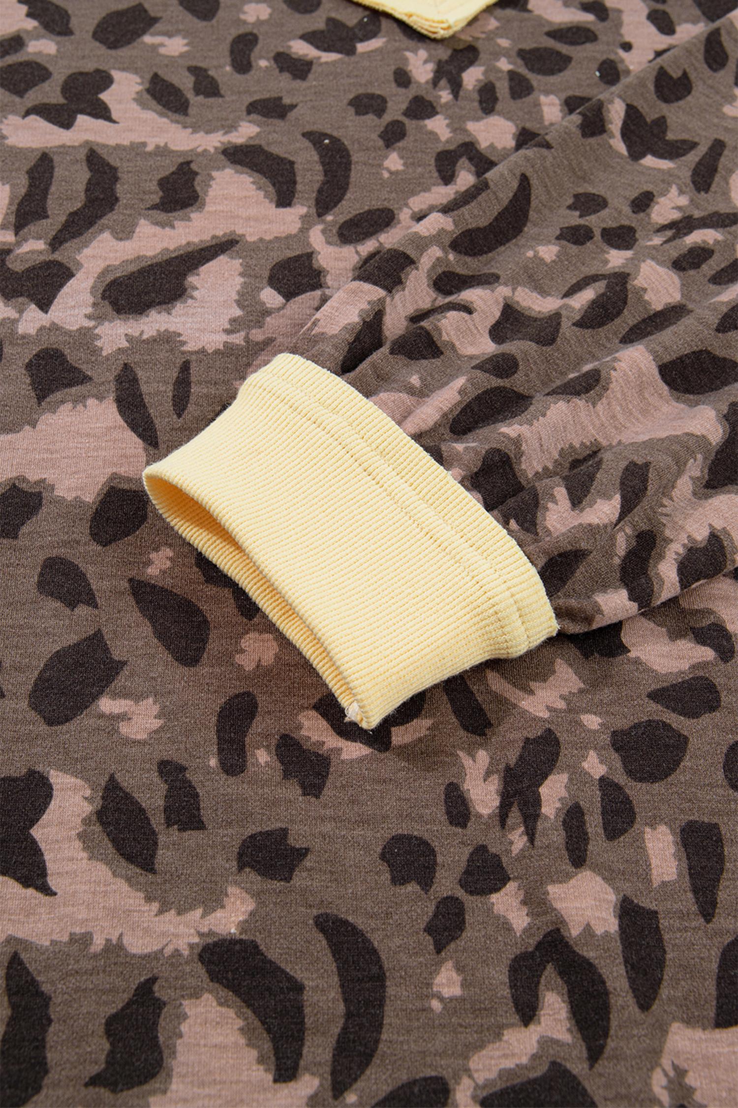 Leopard Color Block Pant Set, Trendy Wide Leg Autumn Outfit - Detail View 8 Leopard Color Block Pant Set, Trendy Wide Leg Autumn Outfit - Detail View 8