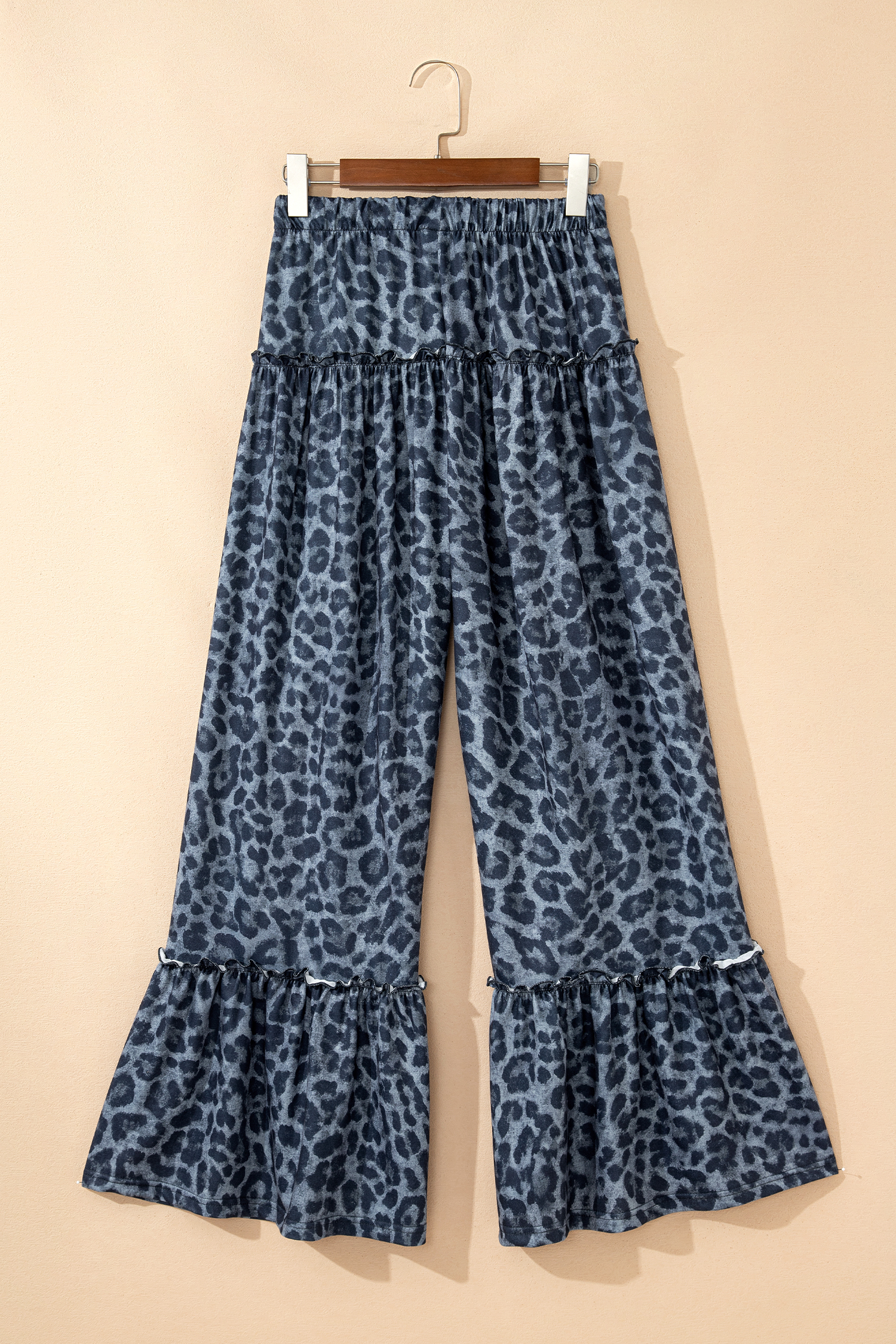 Trendy Gray Leopard Print Wide Leg Pants with Drawstring – Perfect for Everyday Casual Outfits - Detail View 3 Trendy Gray Leopard Print Wide Leg Pants with Drawstring – Perfect for Everyday Casual Outfits - Detail View 3