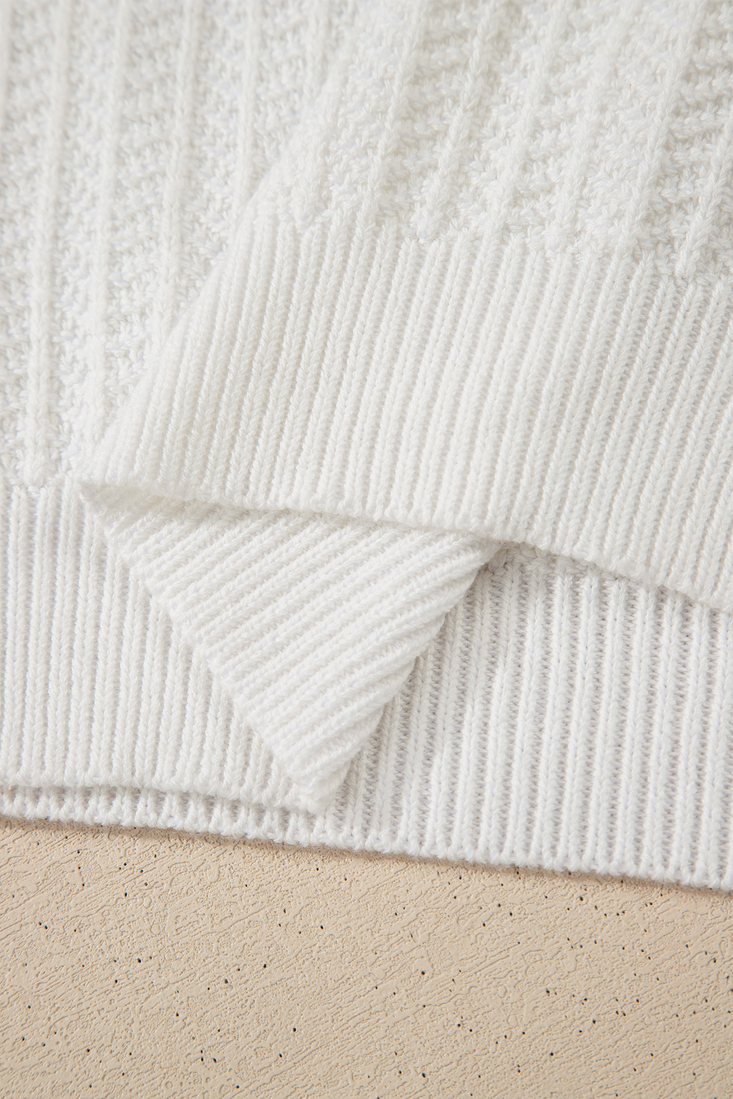 Women's Textured Rugby Knit Vest – Casual Game Day Top - Detail View 7 Women's Textured Rugby Knit Vest – Casual Game Day Top - Detail View 7