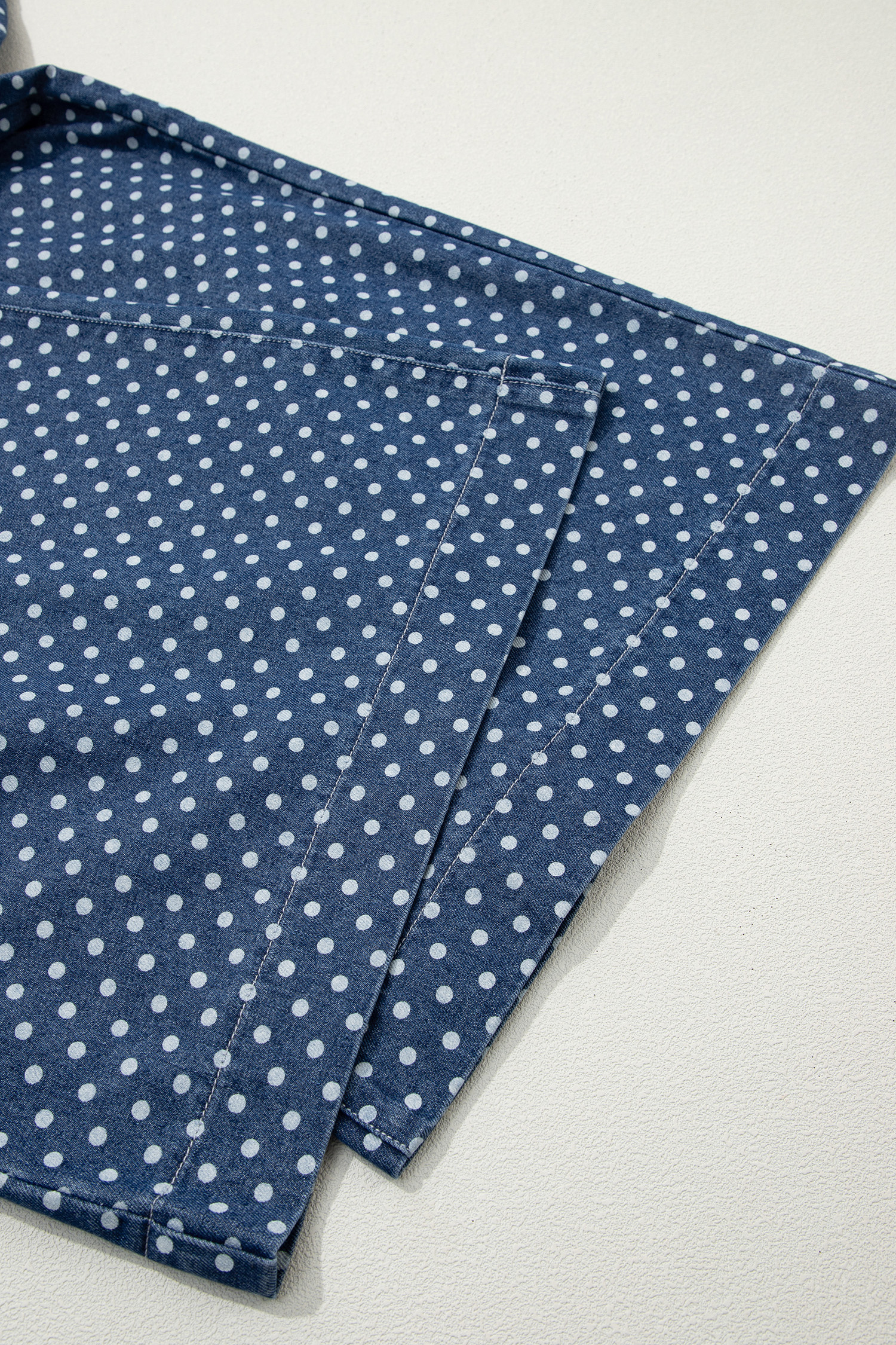 Women's High Waist Polka Dot Print Denim Jeans – Wide Leg Drawstring Pants, Stylish Gift for Her - Detail View 9 Women's High Waist Polka Dot Print Denim Jeans – Wide Leg Drawstring Pants, Stylish Gift for Her - Detail View 9