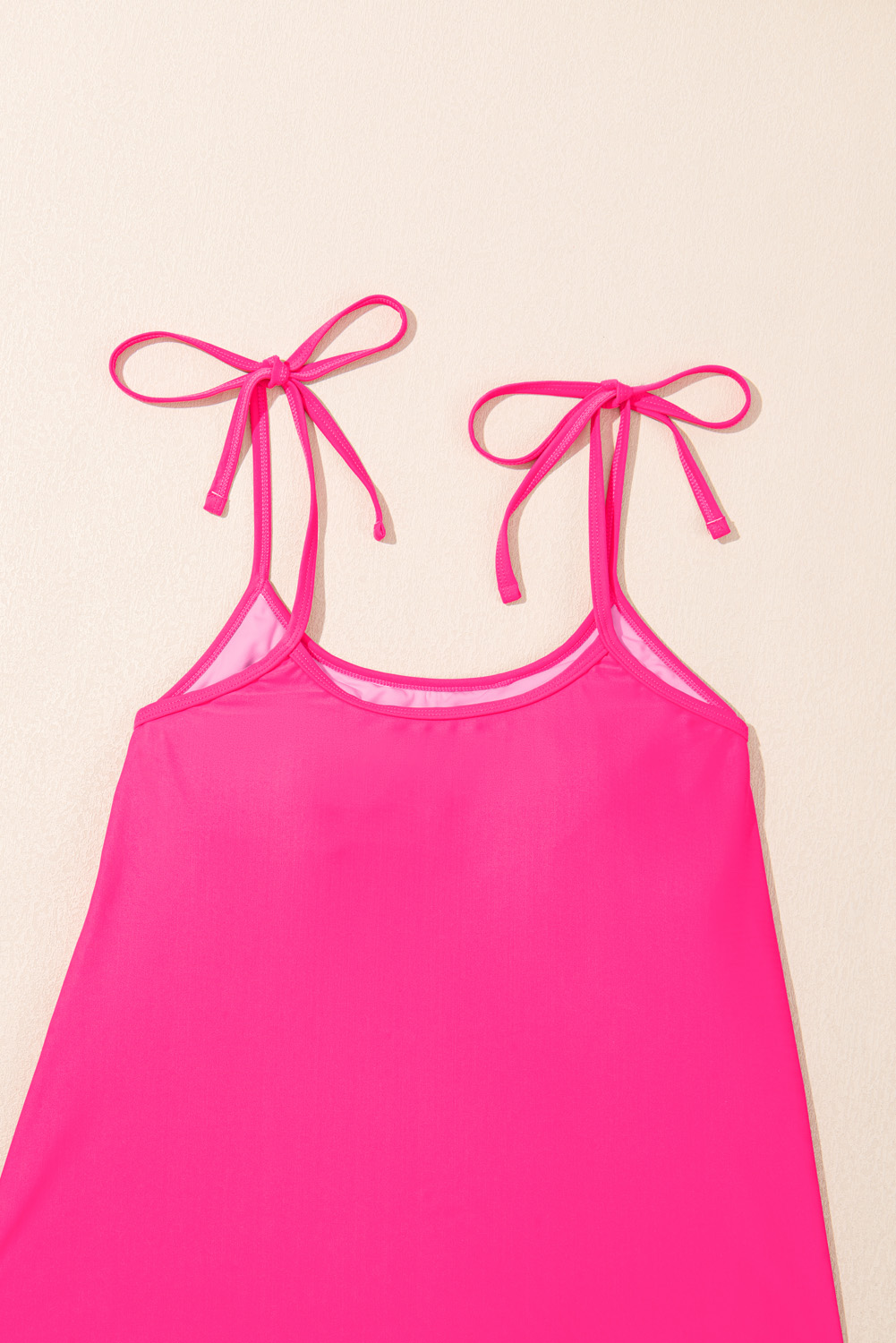 Cute and Comfortable Rose Red Floral Tankini with Adjustable Tie Straps - Detail View 10 Cute and Comfortable Rose Red Floral Tankini with Adjustable Tie Straps - Detail View 10