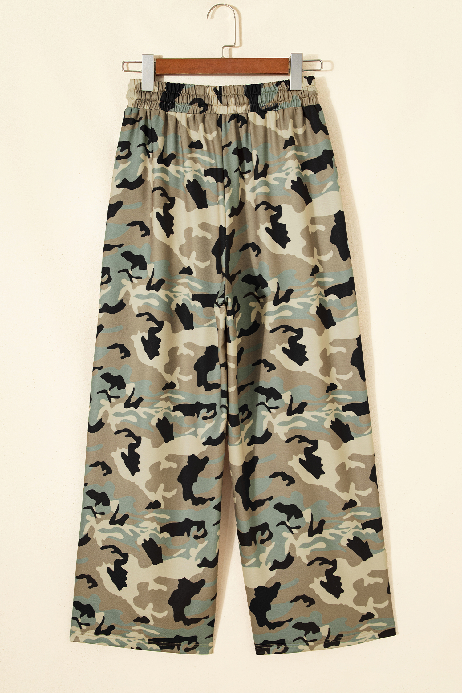Women's Camo Wide Leg Pants, Casual High Waist Trousers - Detail View 7 Women's Camo Wide Leg Pants, Casual High Waist Trousers - Detail View 7
