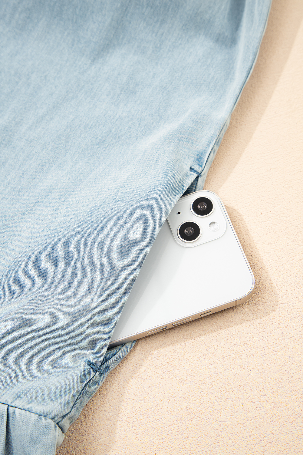 Women's Chambray Dress, Sleeveless Casual Summer Mini - Detail View 10 Women's Chambray Dress, Sleeveless Casual Summer Mini - Detail View 10