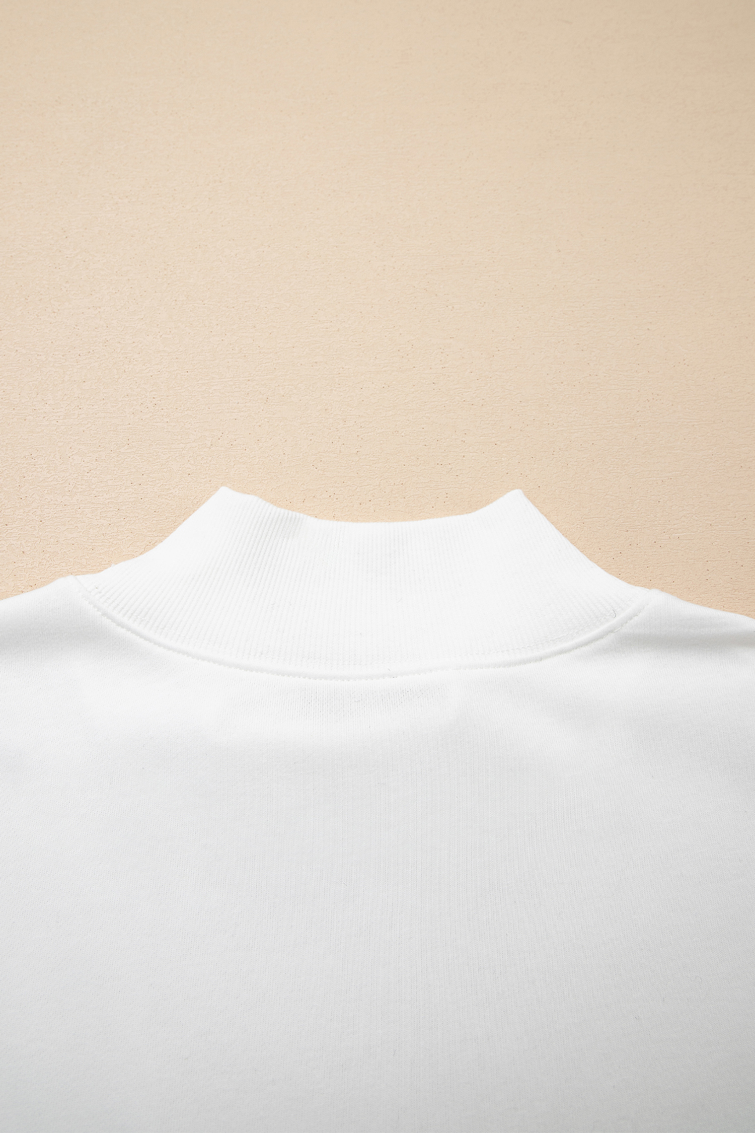 Women's White Mock Neck Cap Sleeve Top – Loose Fit, Soft Polyester Cotton Blend for Casual Summer Wear - Detail View 13 Women's White Mock Neck Cap Sleeve Top – Loose Fit, Soft Polyester Cotton Blend for Casual Summer Wear - Detail View 13