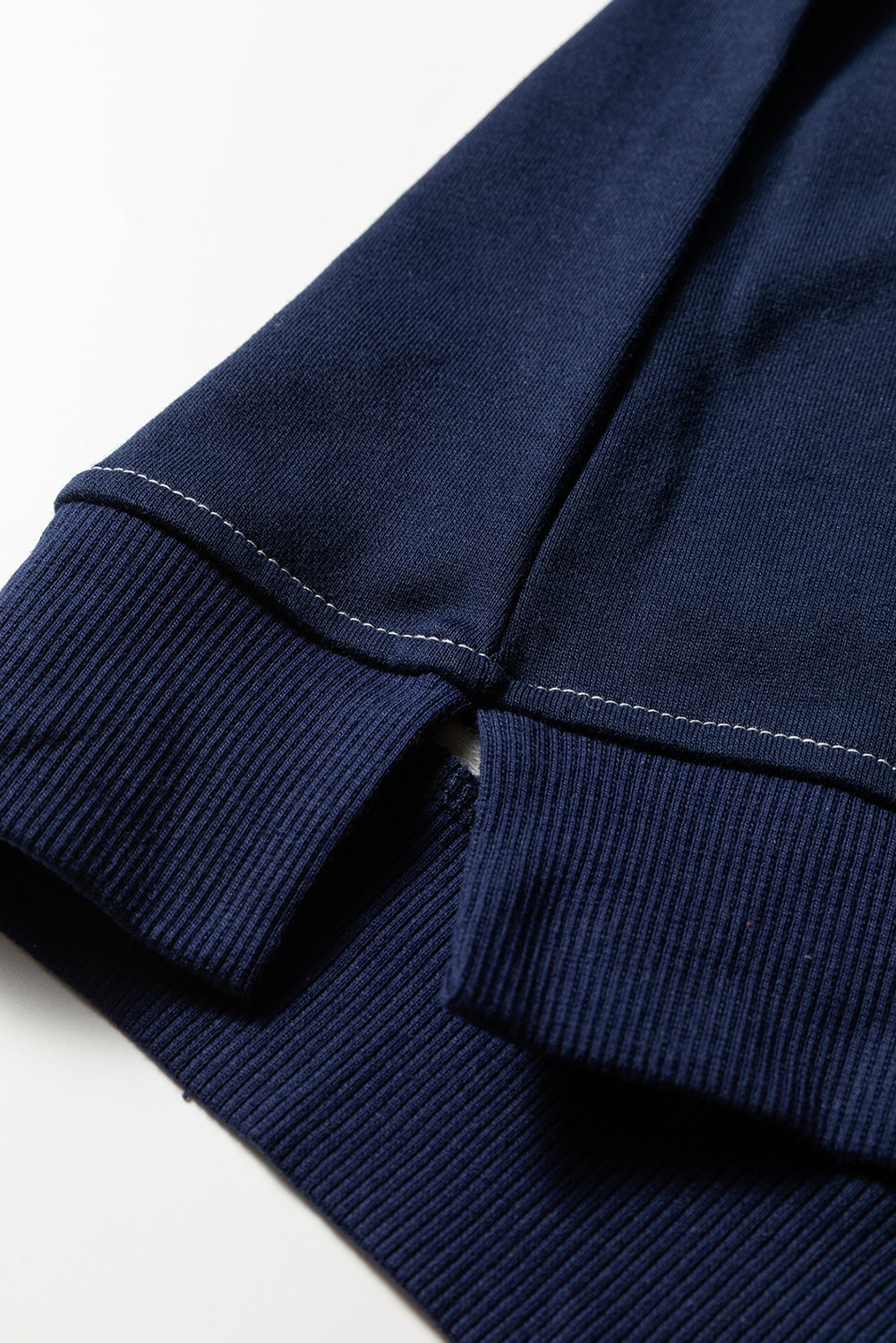 Casual Blue Striped Plus Size Sweatshirt for Women – Color Block Design Ideal for Autumn Outings - Detail View 6 Casual Blue Striped Plus Size Sweatshirt for Women – Color Block Design Ideal for Autumn Outings - Detail View 6