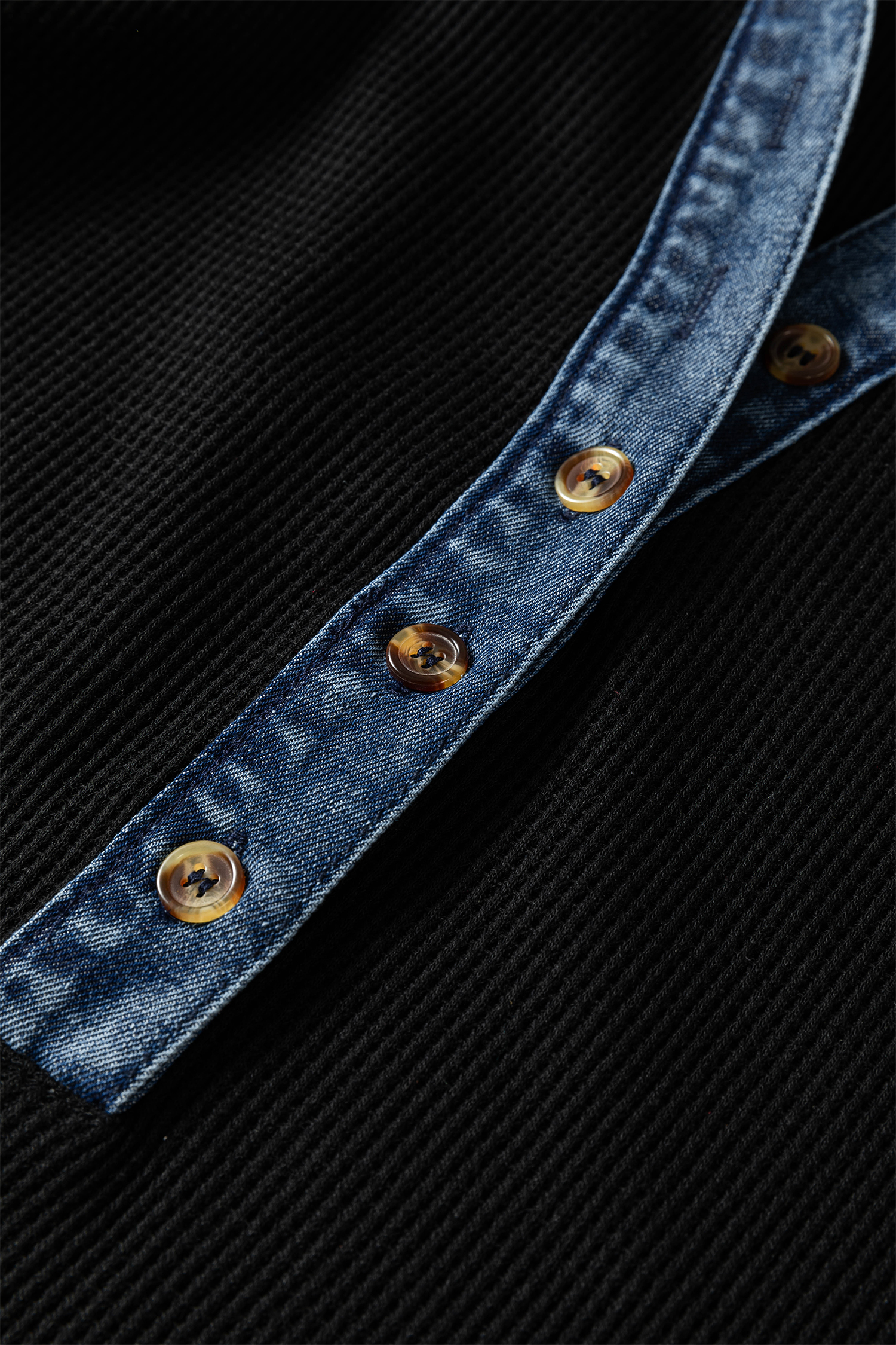 Women's Colorblock Shift Dress – Denim Collar V-Neck Casual - Detail View 7 Women's Colorblock Shift Dress – Denim Collar V-Neck Casual - Detail View 7