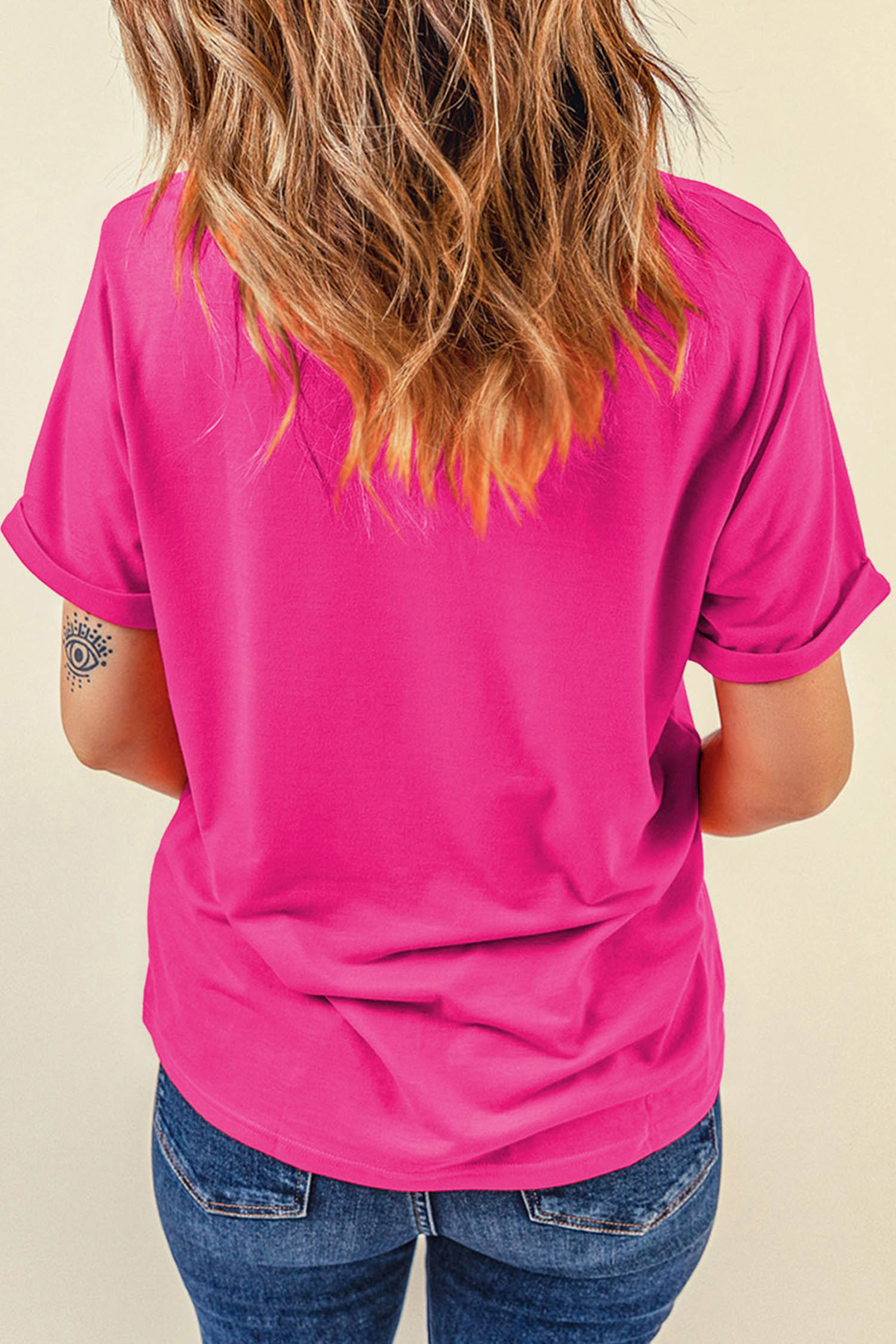 Casual Women's Rose Red T-Shirt – Fun "Margaritas Made Me Do It" Graphic Print, Short Sleeve Summer Top - Detail View 8 Casual Women's Rose Red T-Shirt – Fun "Margaritas Made Me Do It" Graphic Print, Short Sleeve Summer Top - Detail View 8