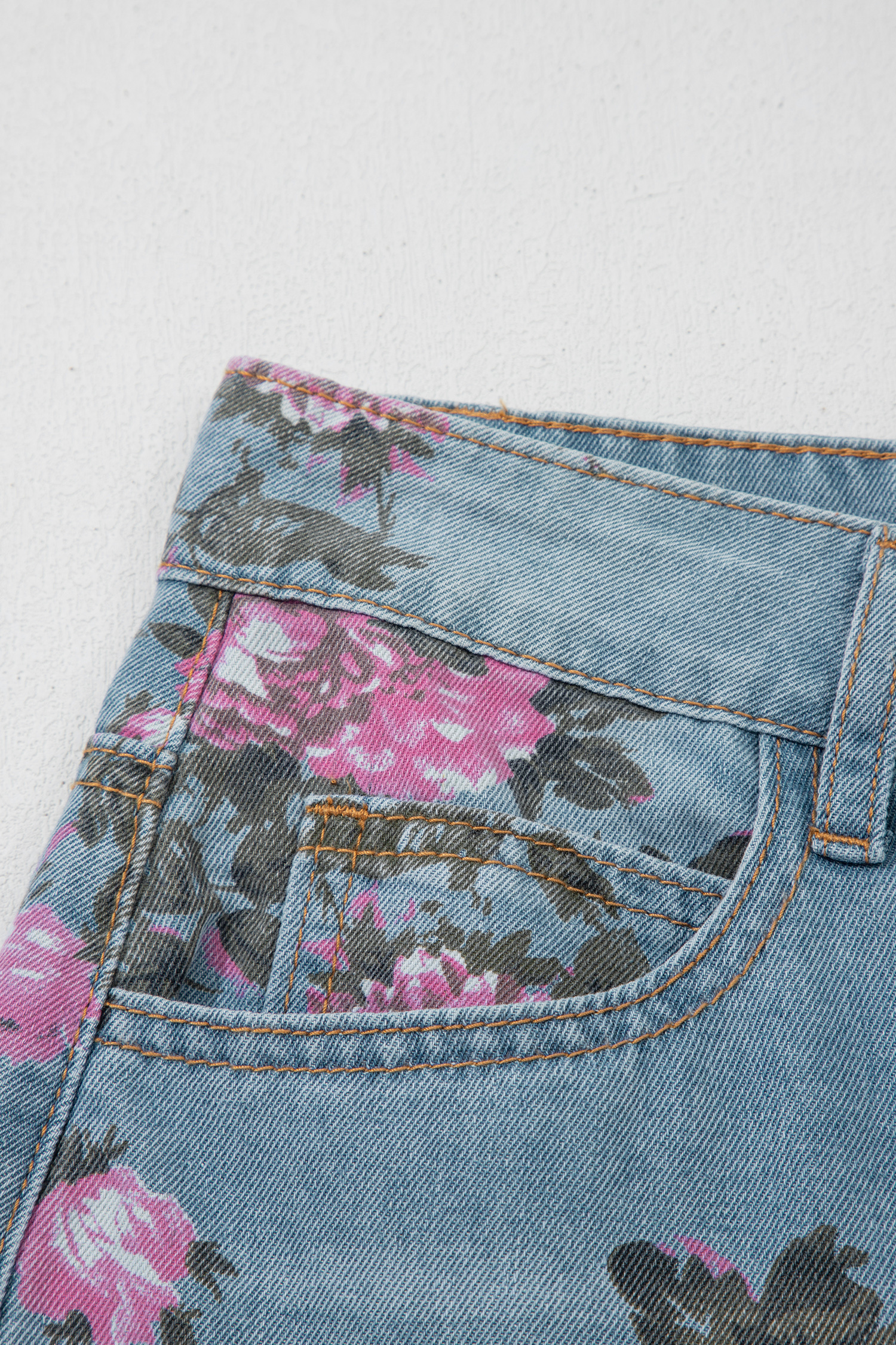 Sky Blue Floral Print Bootcut Jeans for Teens & Adults – Versatile Denim Gift for Any Season - Detail View 15 Sky Blue Floral Print Bootcut Jeans for Teens & Adults – Versatile Denim Gift for Any Season - Detail View 15