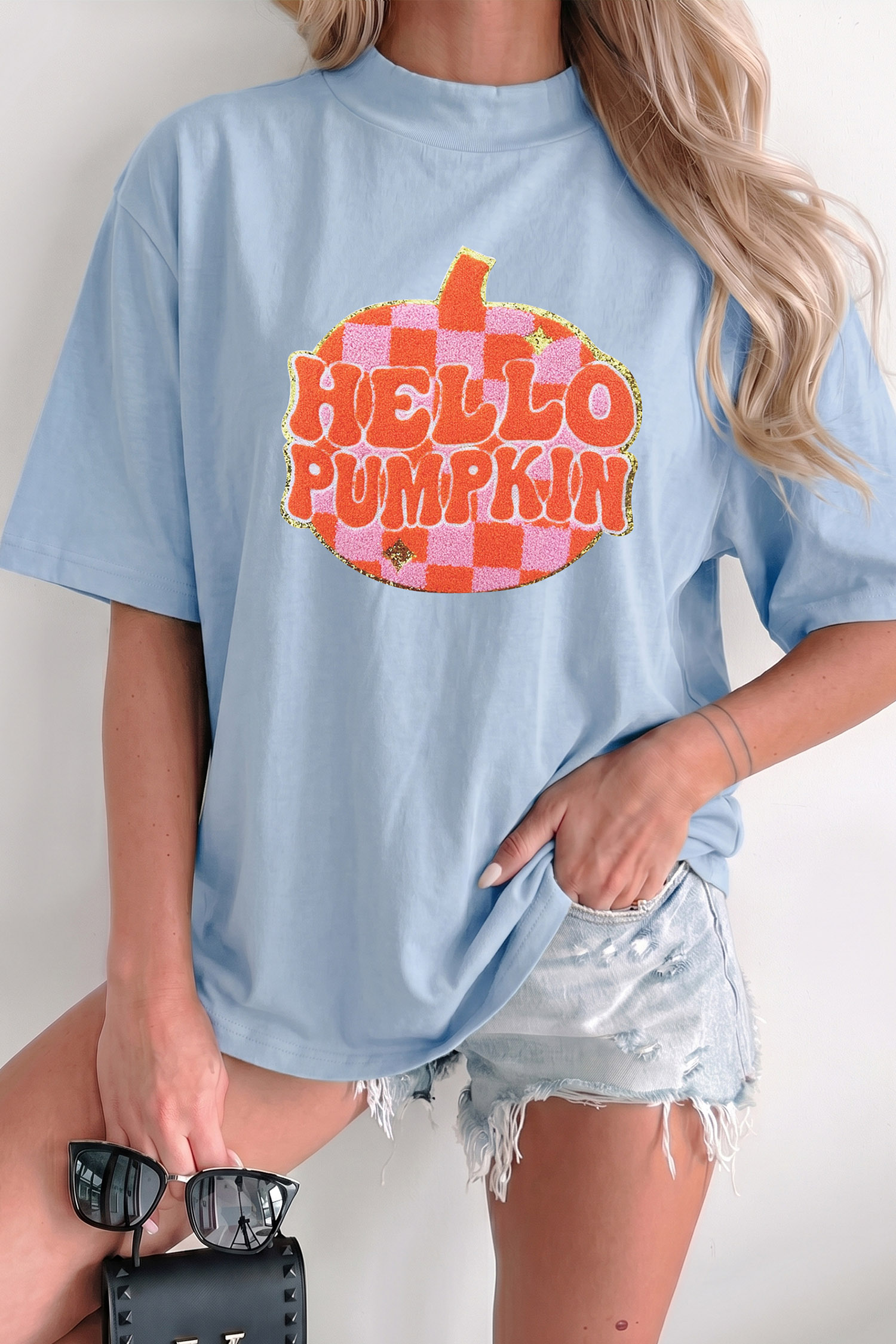 Women's Cotton Chenille Tee, Cozy Fall Graphic Shirt - Detail View 6 Women's Cotton Chenille Tee, Cozy Fall Graphic Shirt - Detail View 6